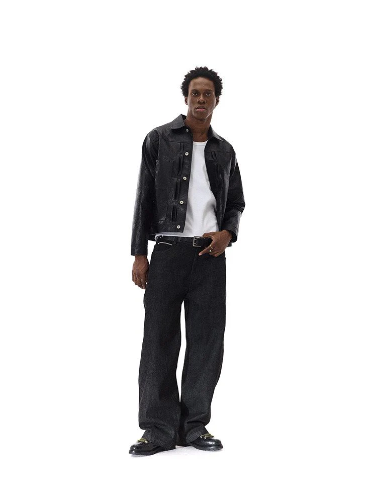 Cropped Faux Leather-Effect Jacket - Image 4