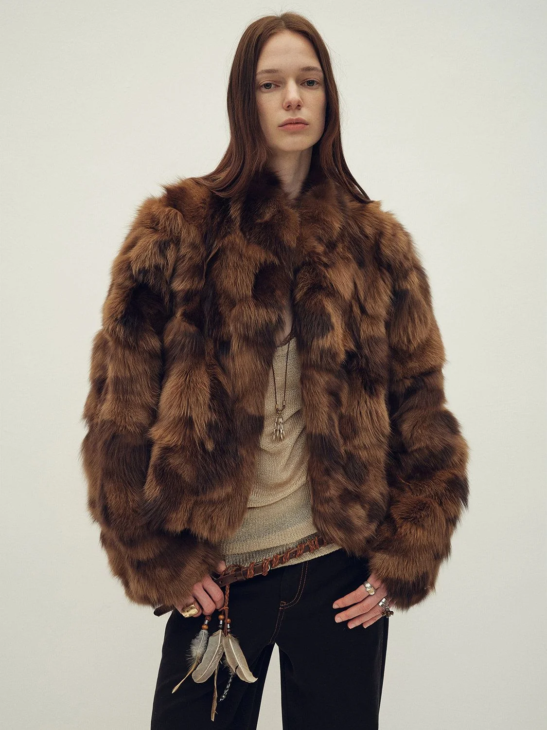 Cropped Fox Fur Jacket - Image 5