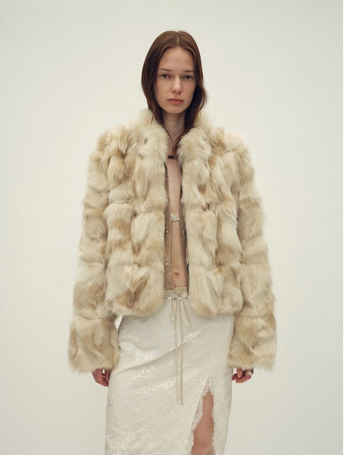 Cropped Fox Fur Jacket - Image 6