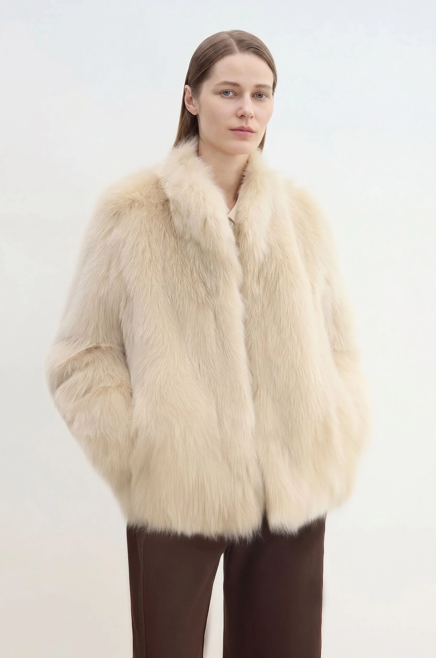 Cropped Fur Jacket - Image 3