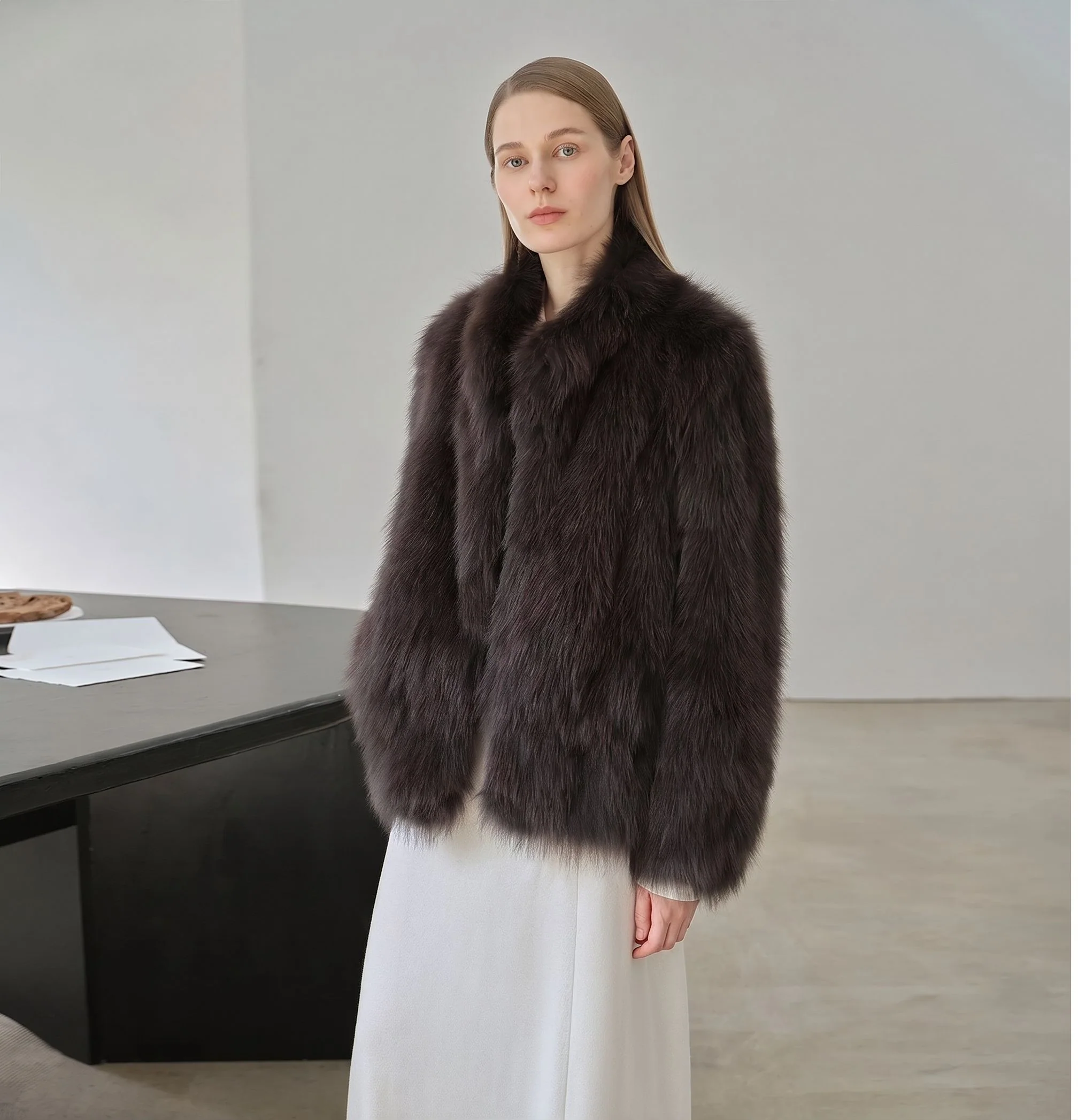 Cropped Fur Jacket - Image 6