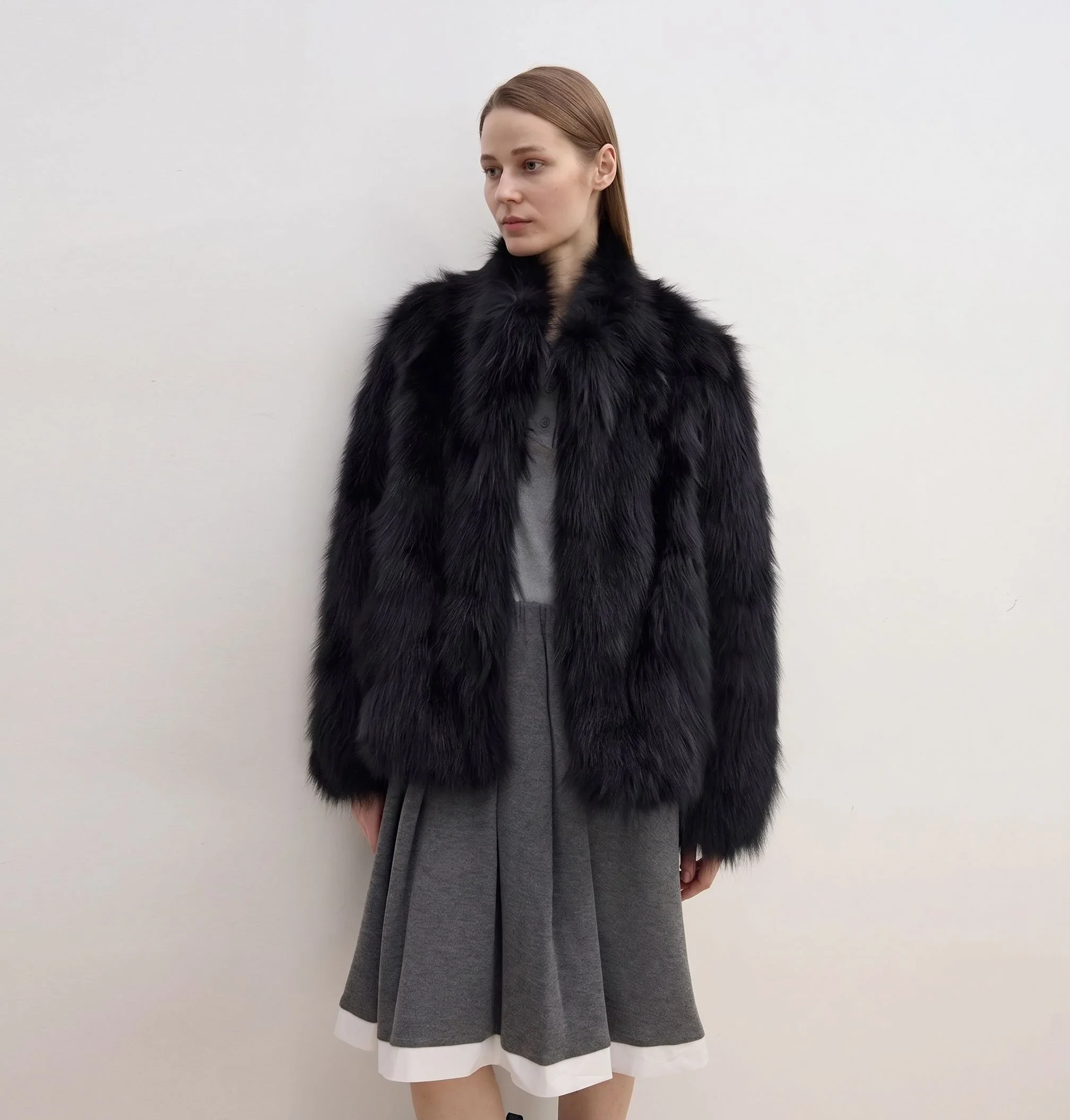 Cropped Fur Jacket - Image 8
