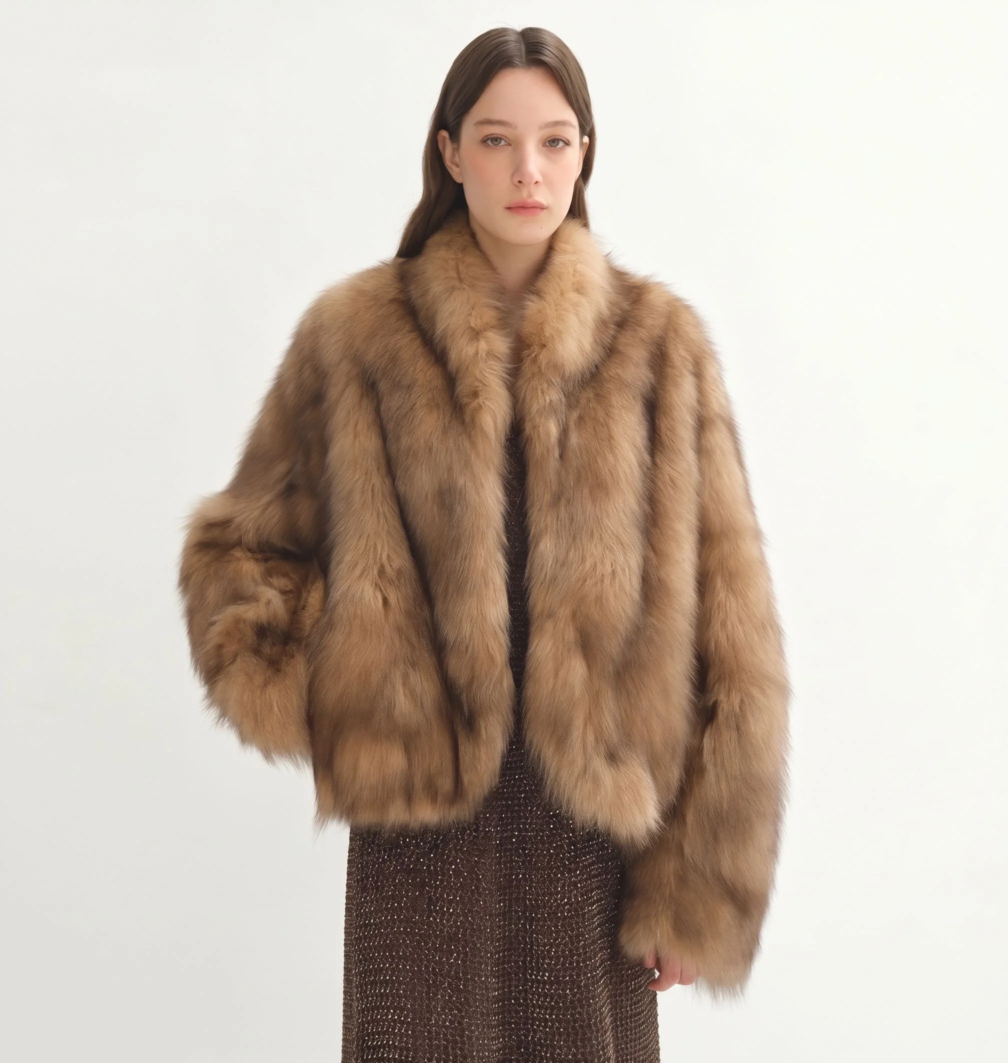 Cropped Fur Jacket - Image 8
