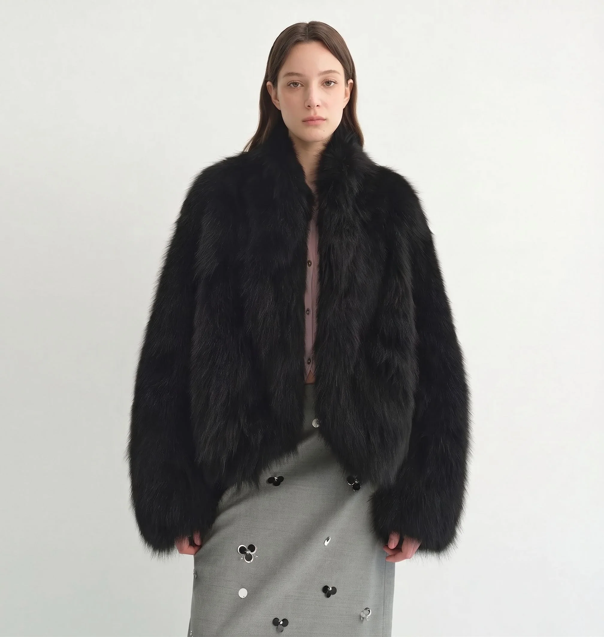 Cropped Fur Jacket - Image 9