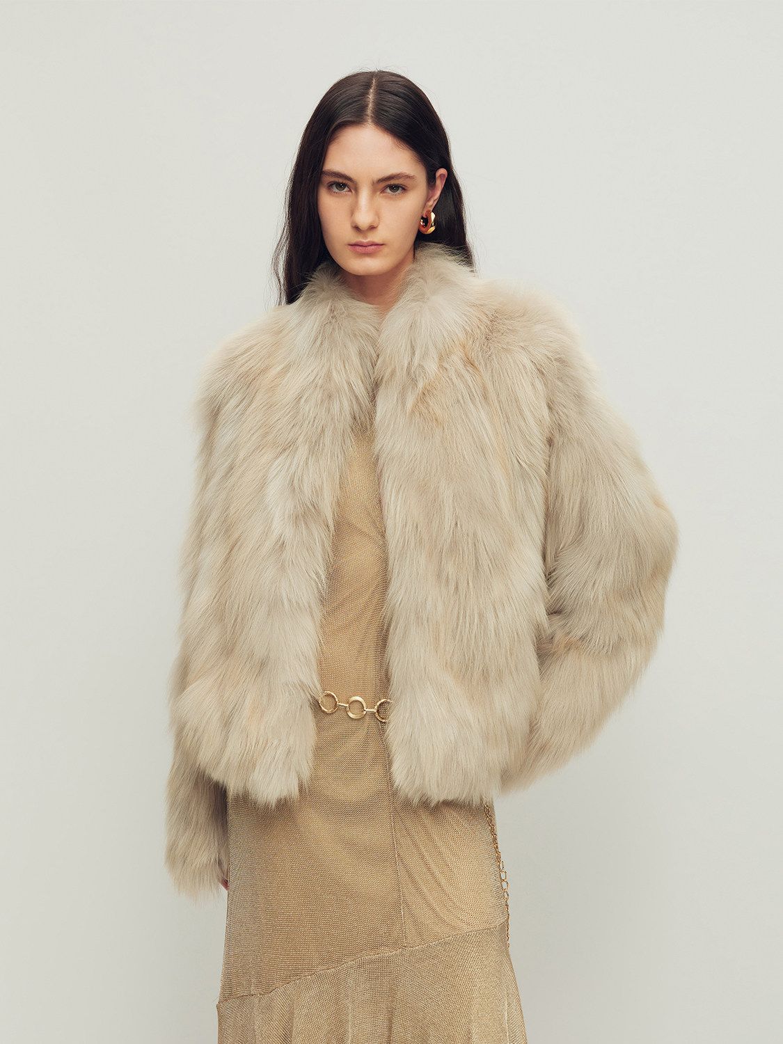 Cropped Fur Jacket - Image 3