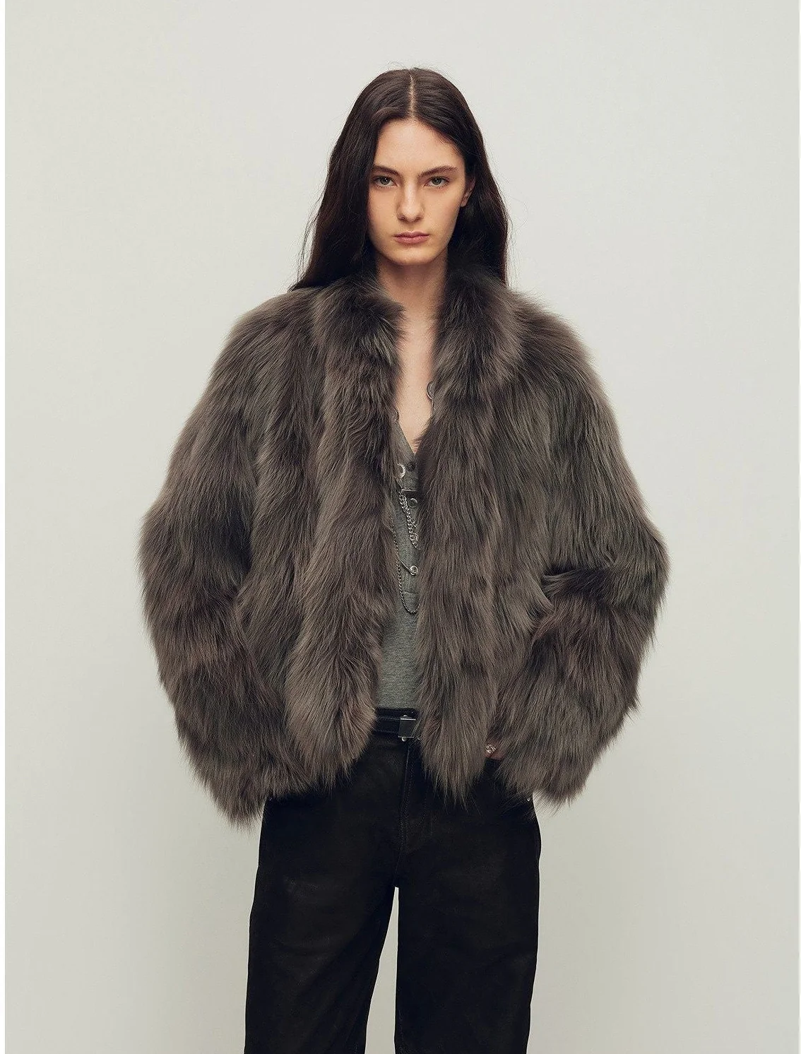 Cropped Fur Jacket - Image 4