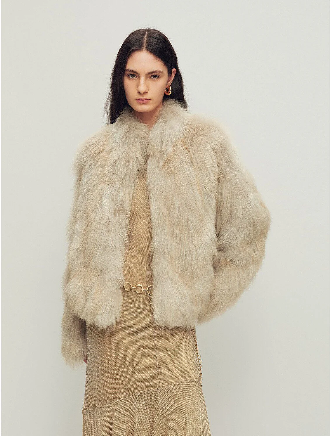 Cropped Fur Jacket - Image 6