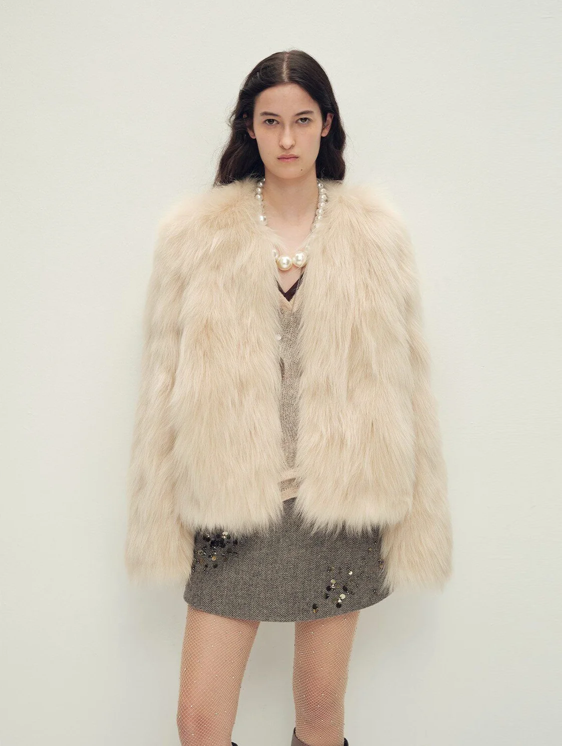 Cropped Fur Jacket - Image 7