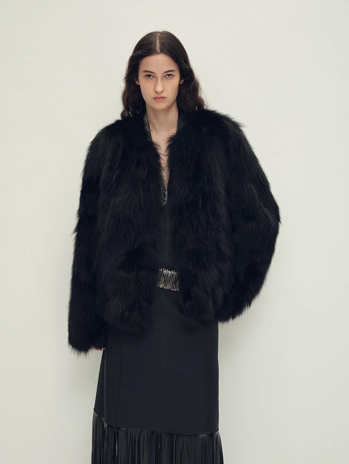 Cropped Fur Jacket - Image 9