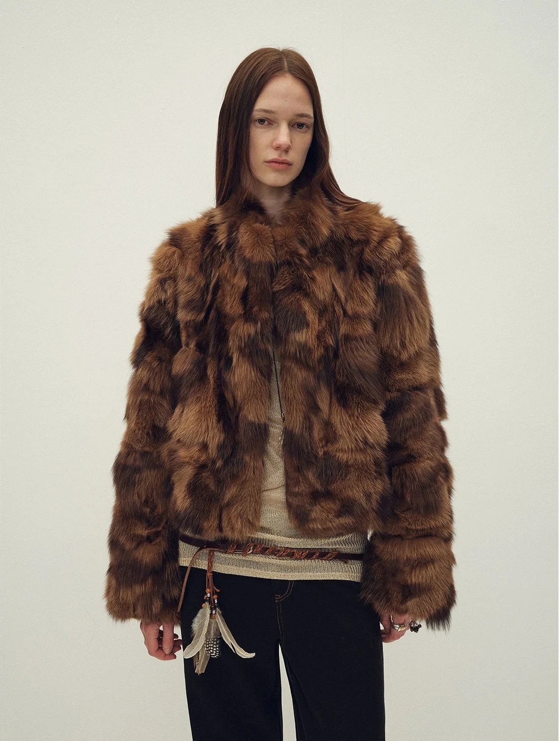 Cropped Fur Jacket - Image 7