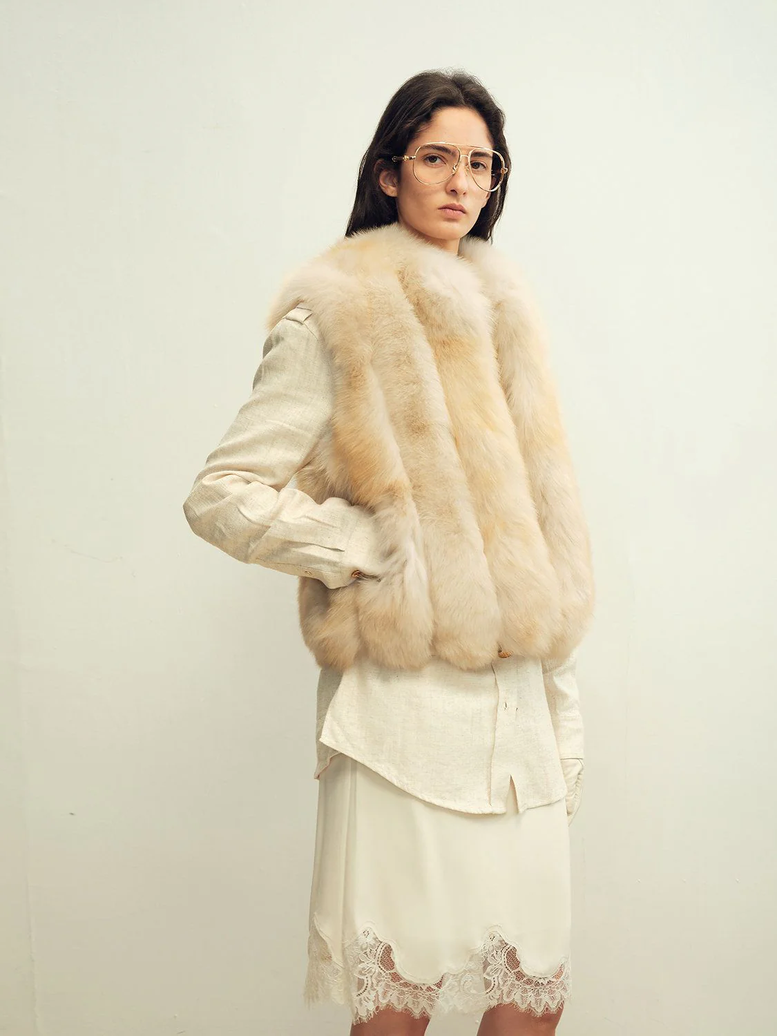 Cropped Fur Vest - Image 3