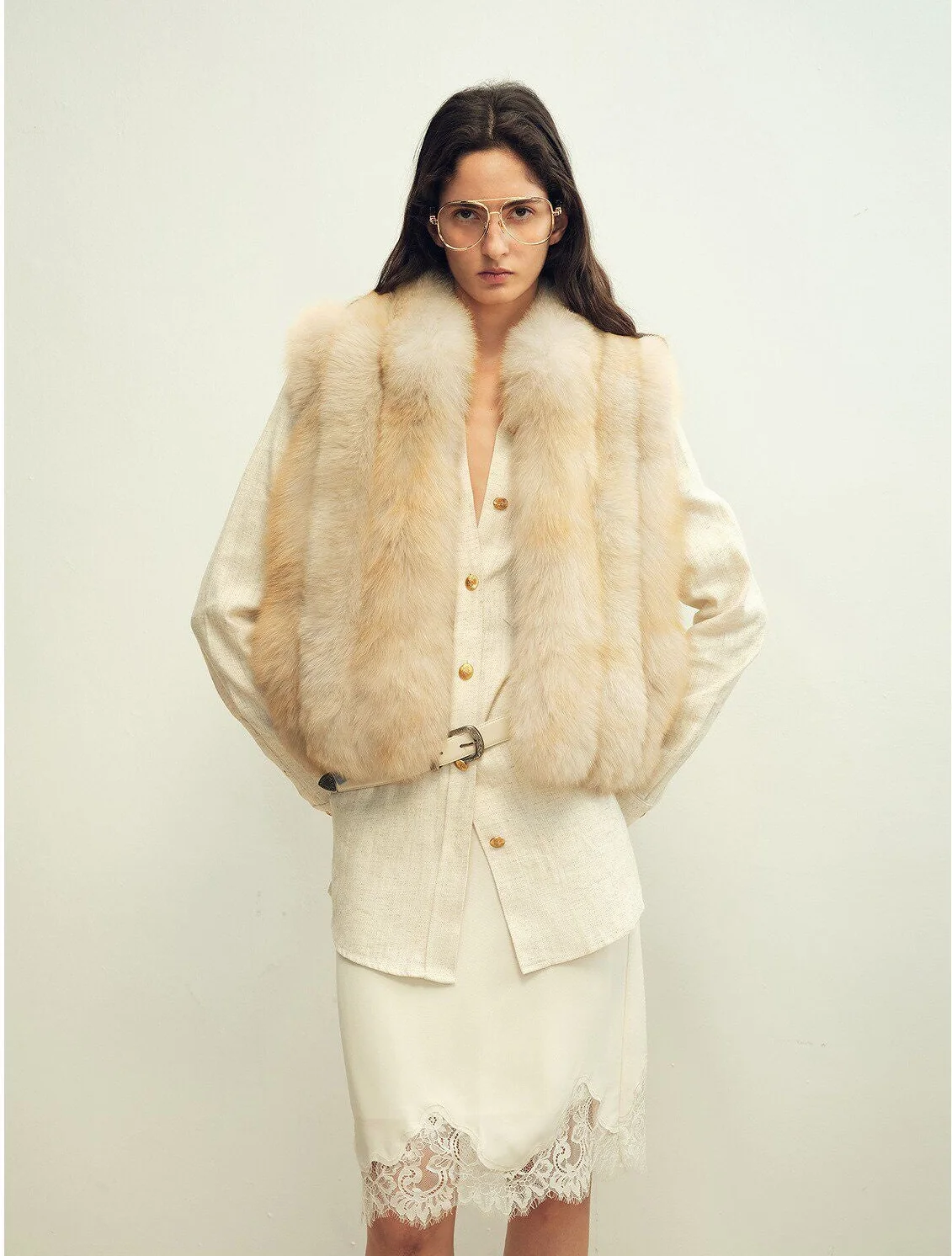 Cropped Fur Vest - Image 6