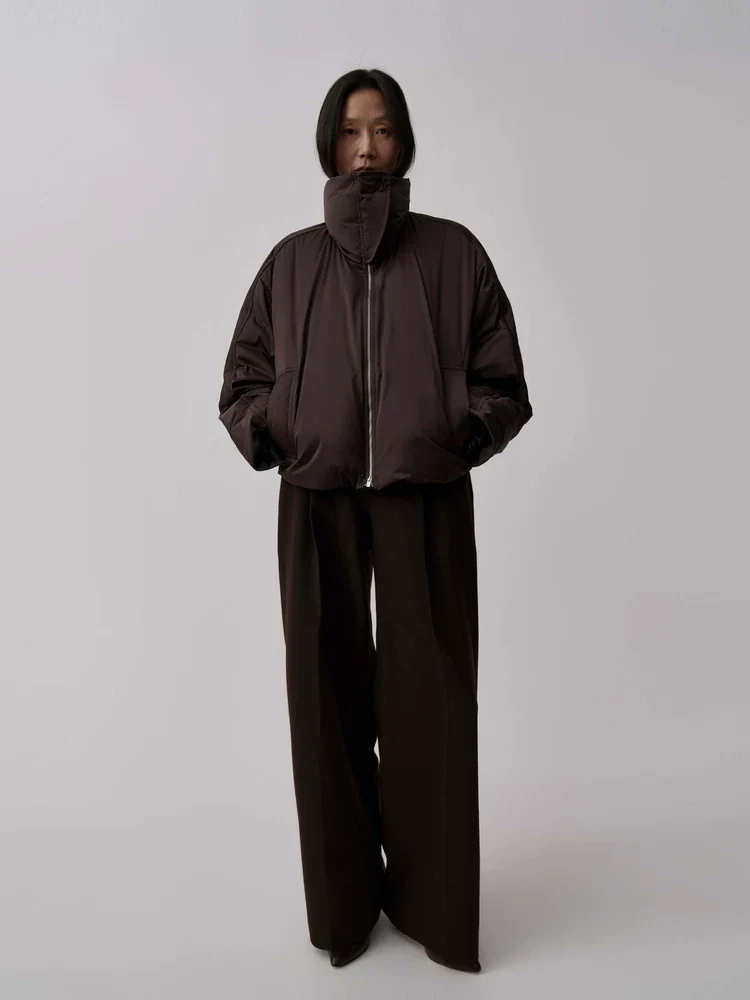 Cropped High-Neck Puffer