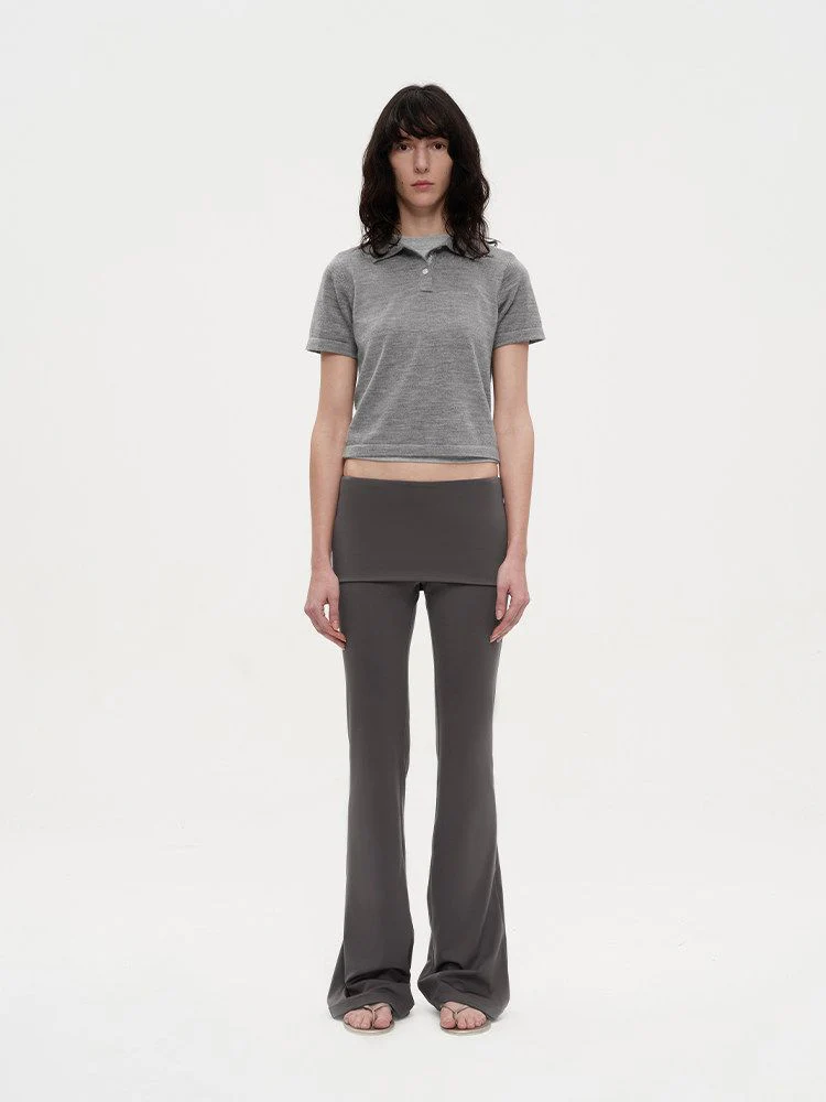 Cropped Knit Polo