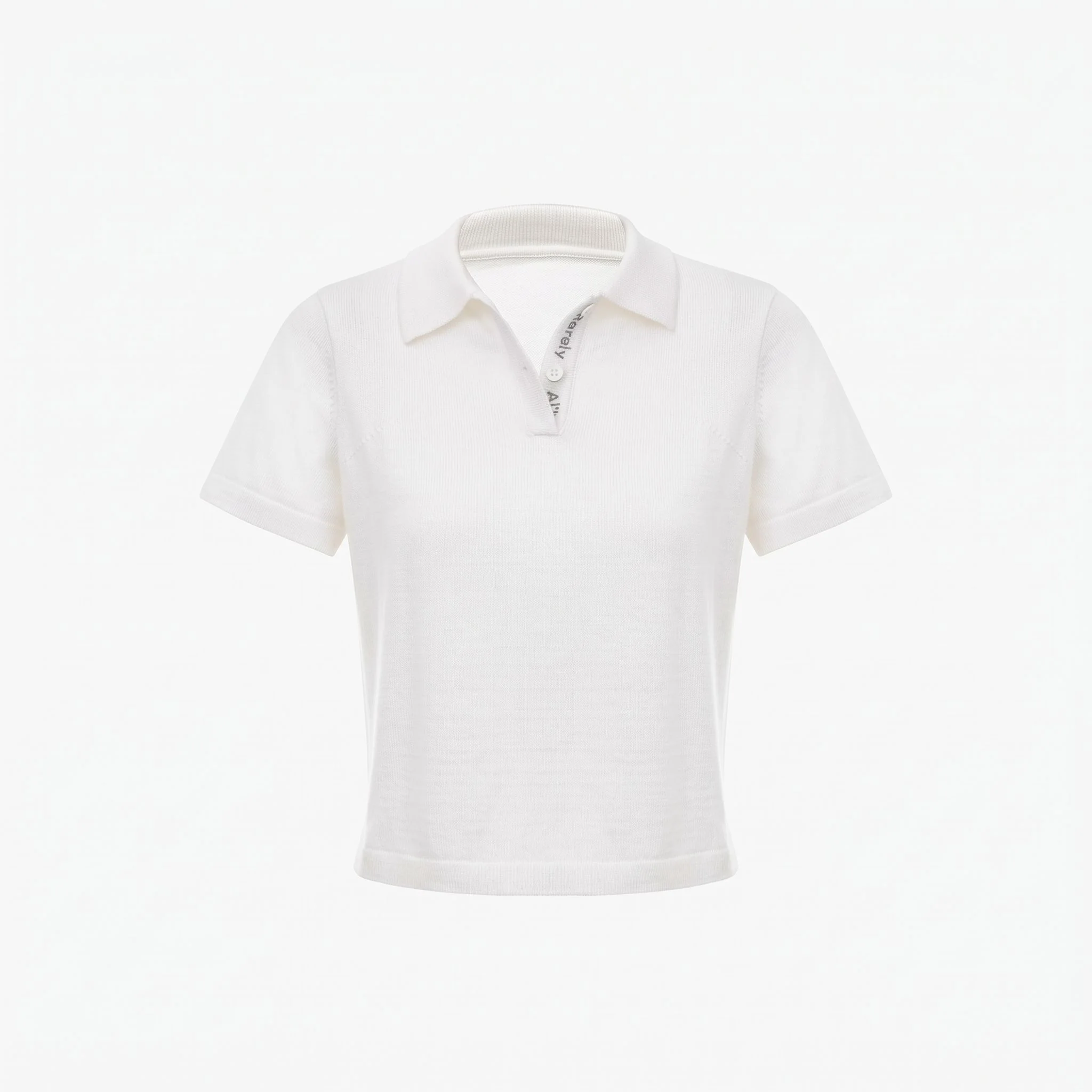 Cropped Knit Polo - Image 7