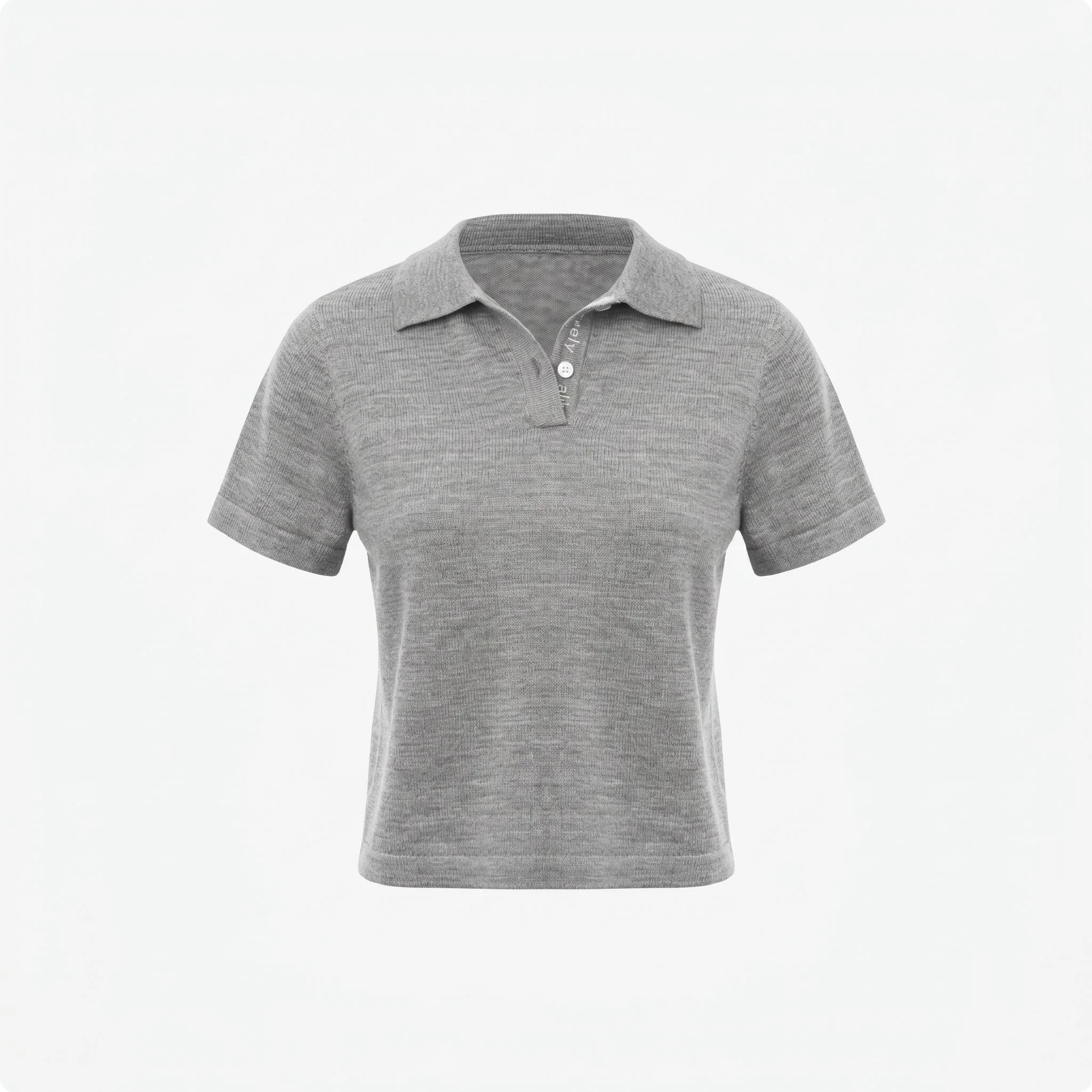 Cropped Knit Polo - Image 8
