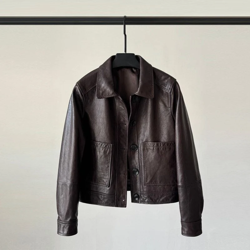 Cropped Leather Jacket - Image 6