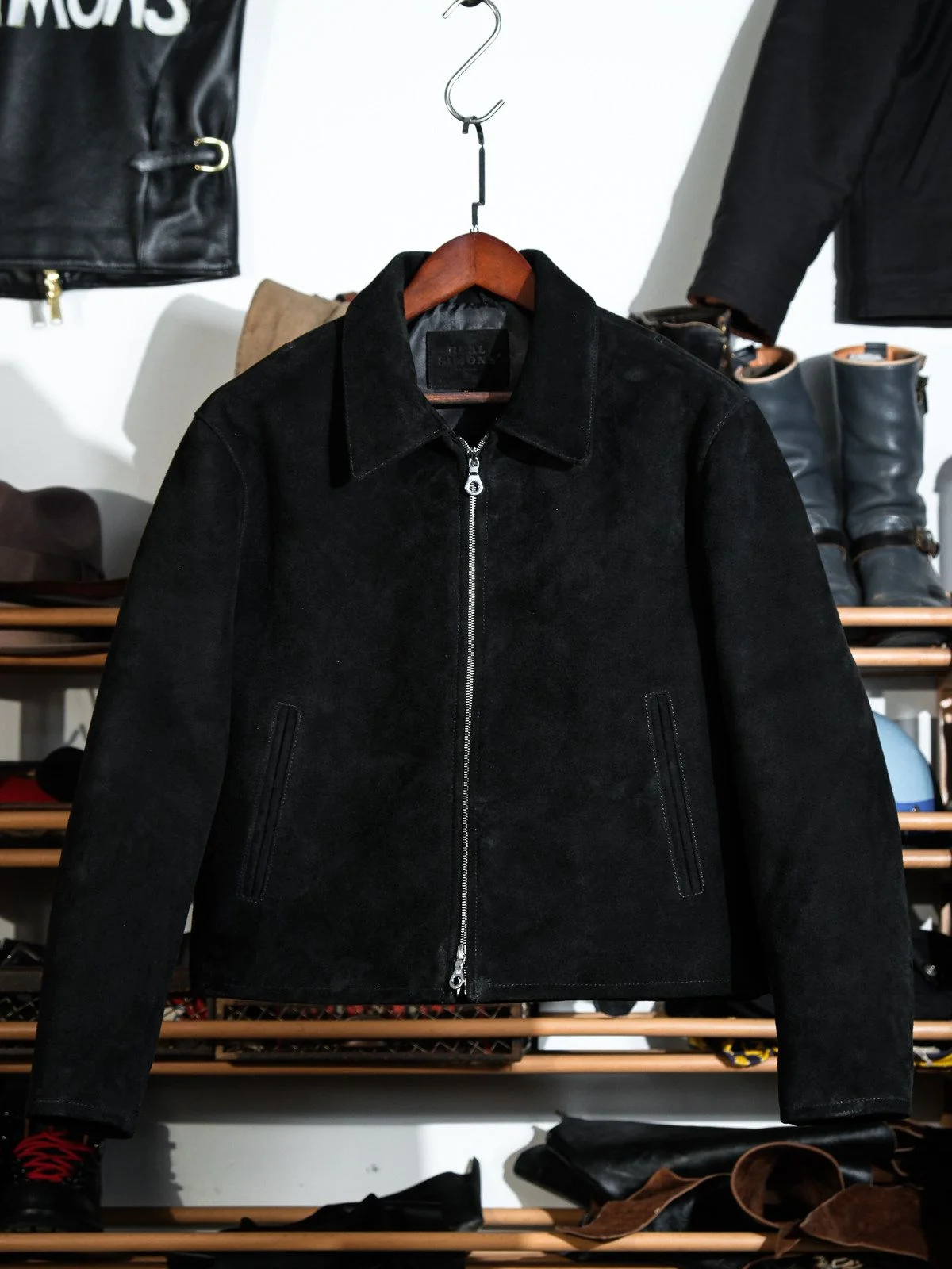 Cropped Leather Zip Jacket - Image 5