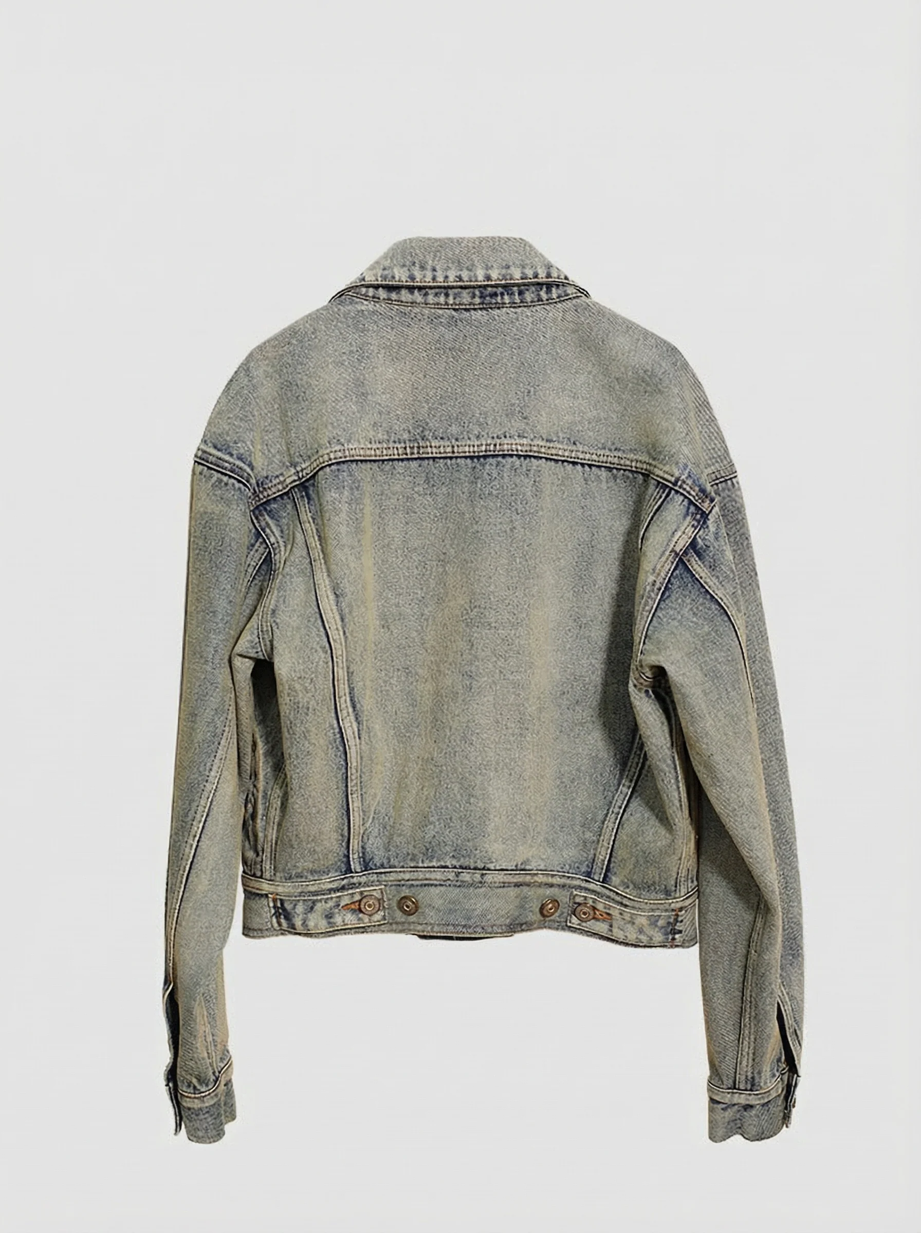 Cropped Light-Wash Denim Jacket - Image 4