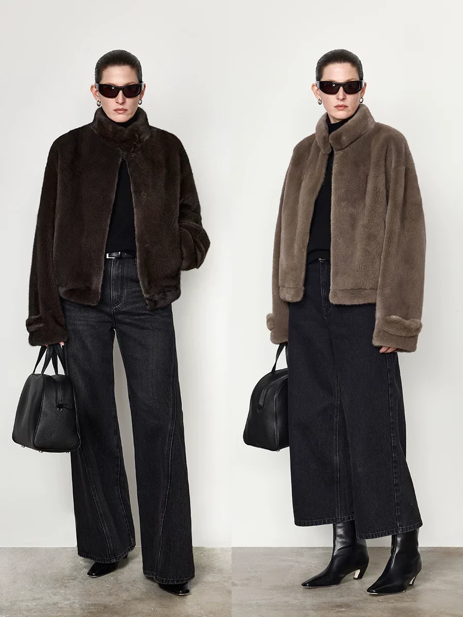 Cropped Mink Jacket - Image 2