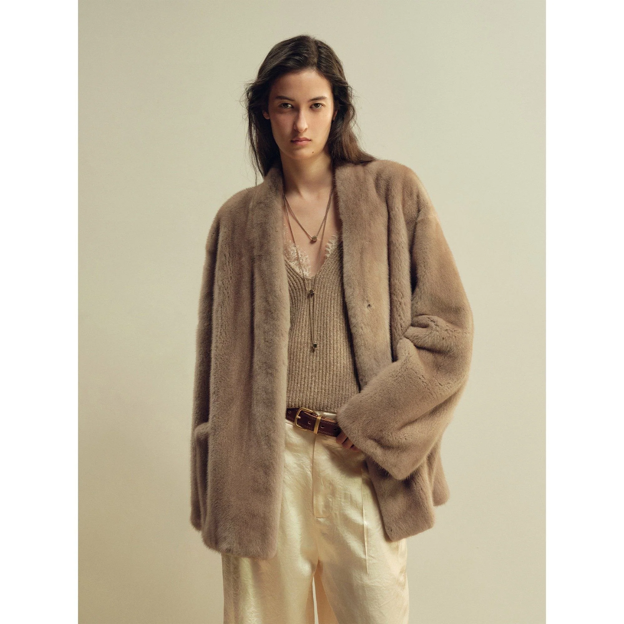Cropped Mink Jacket - Image 8