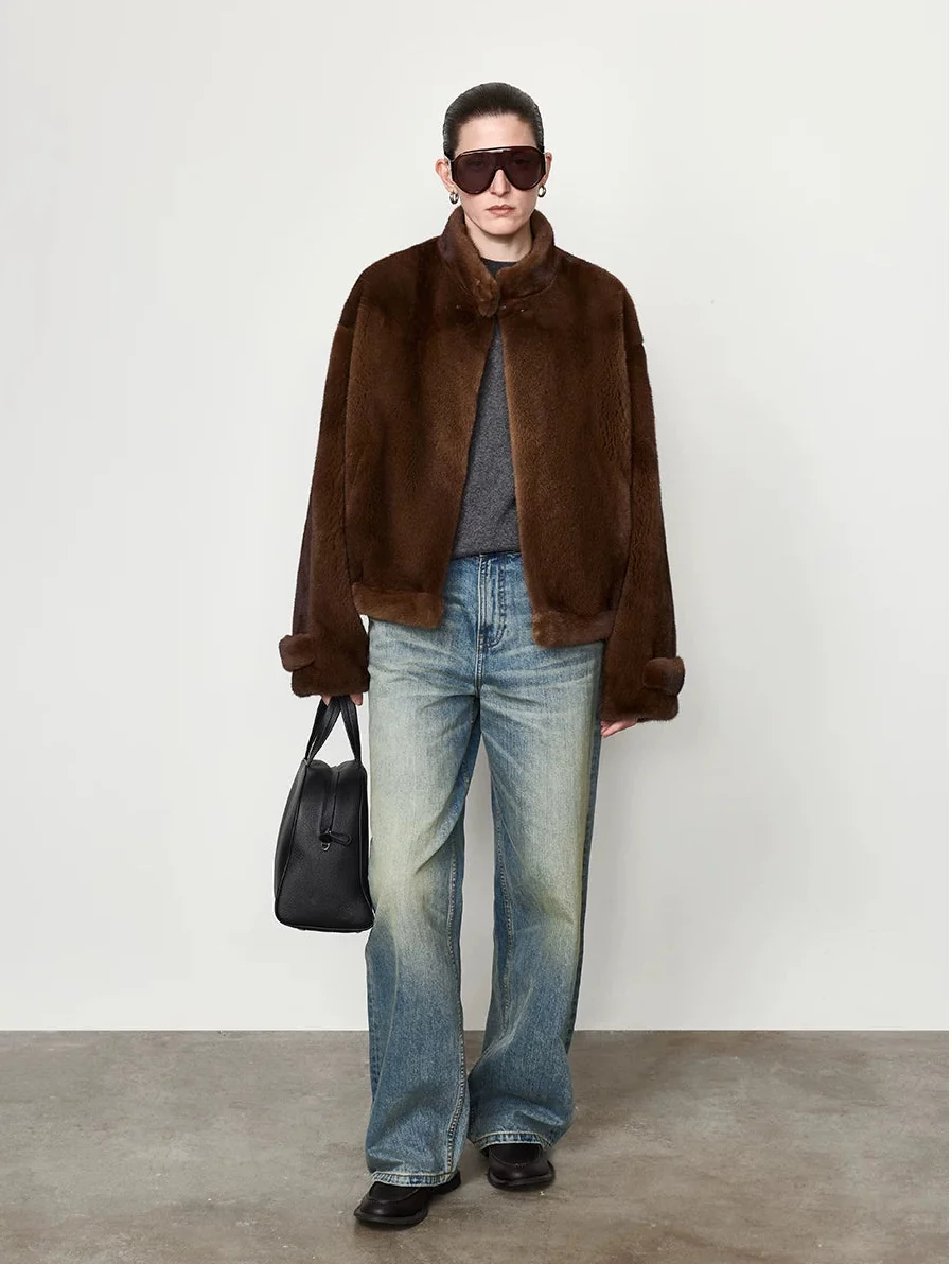 Cropped Mink Jacket - Image 6