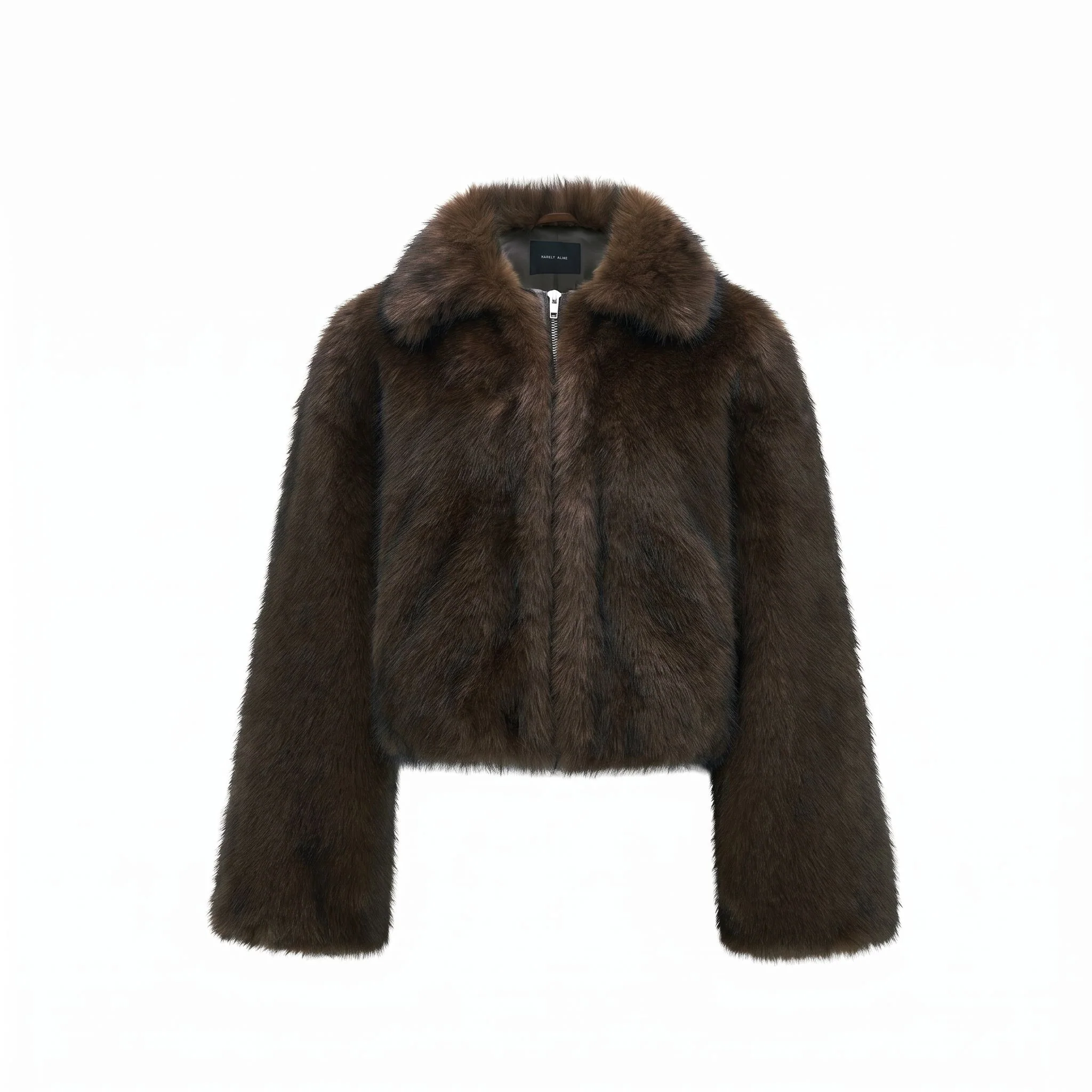 Cropped Pile Jacket - Image 7