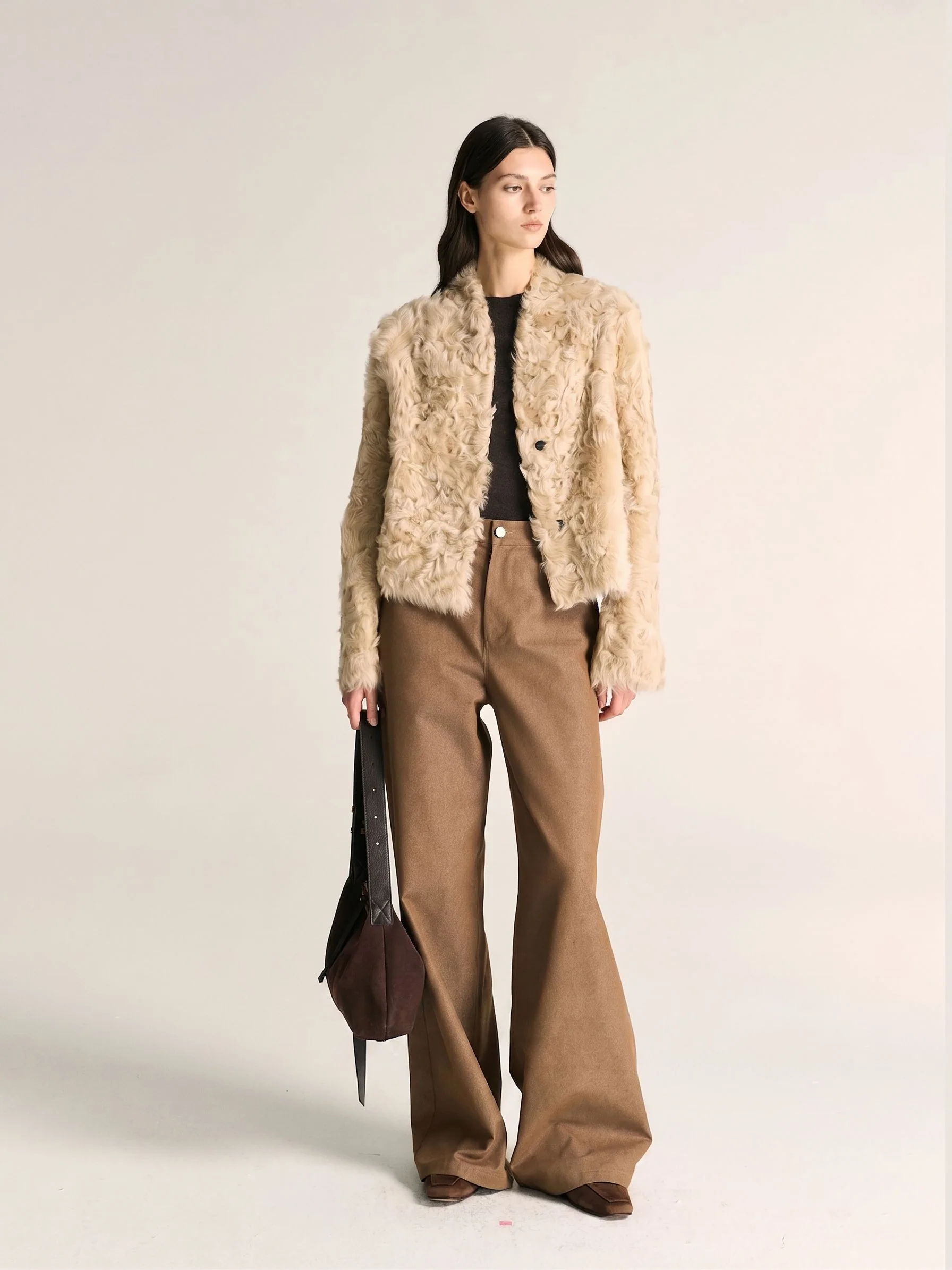 Cropped Pile Jacket - Image 4