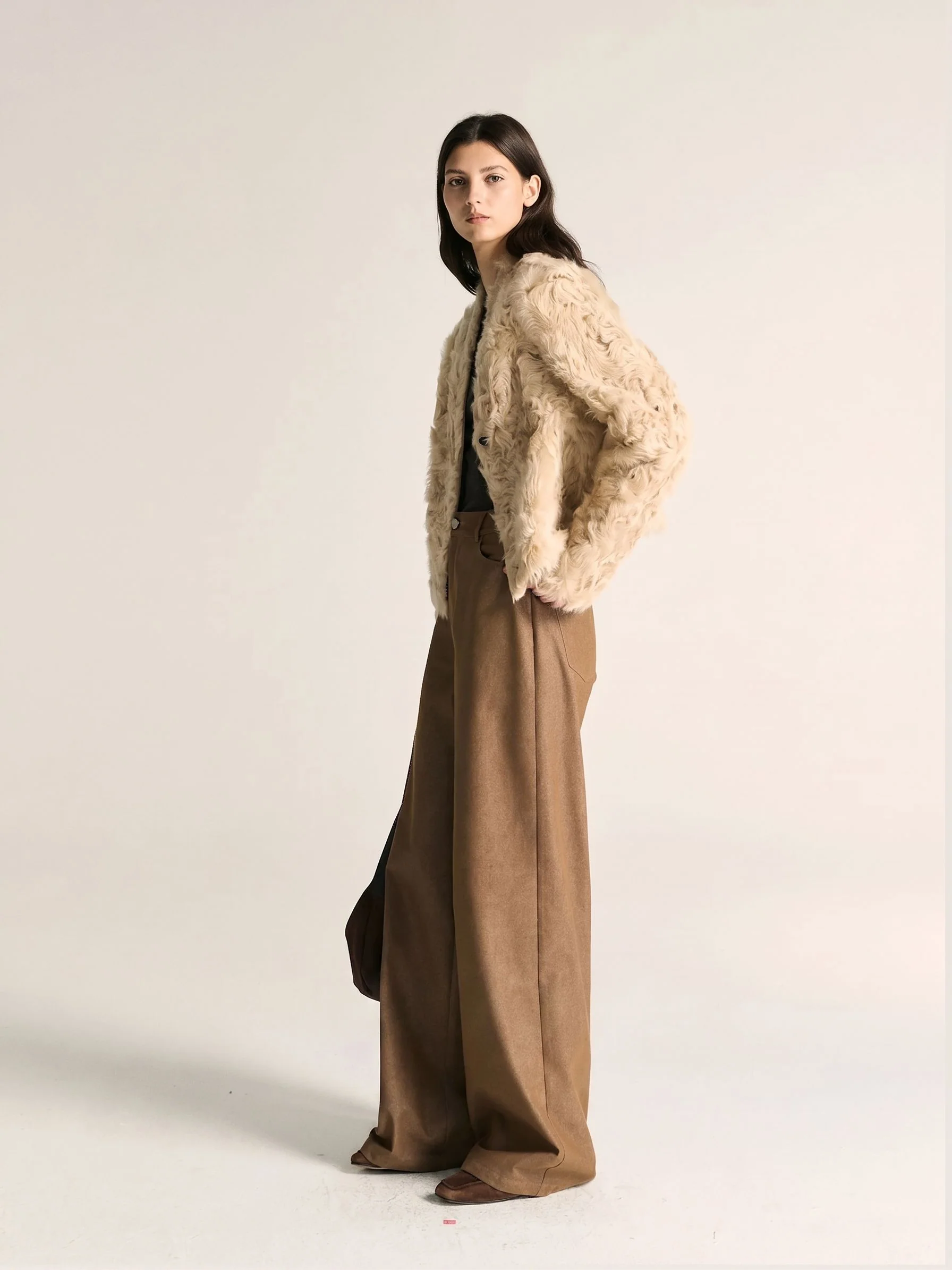 Cropped Pile Jacket - Image 5