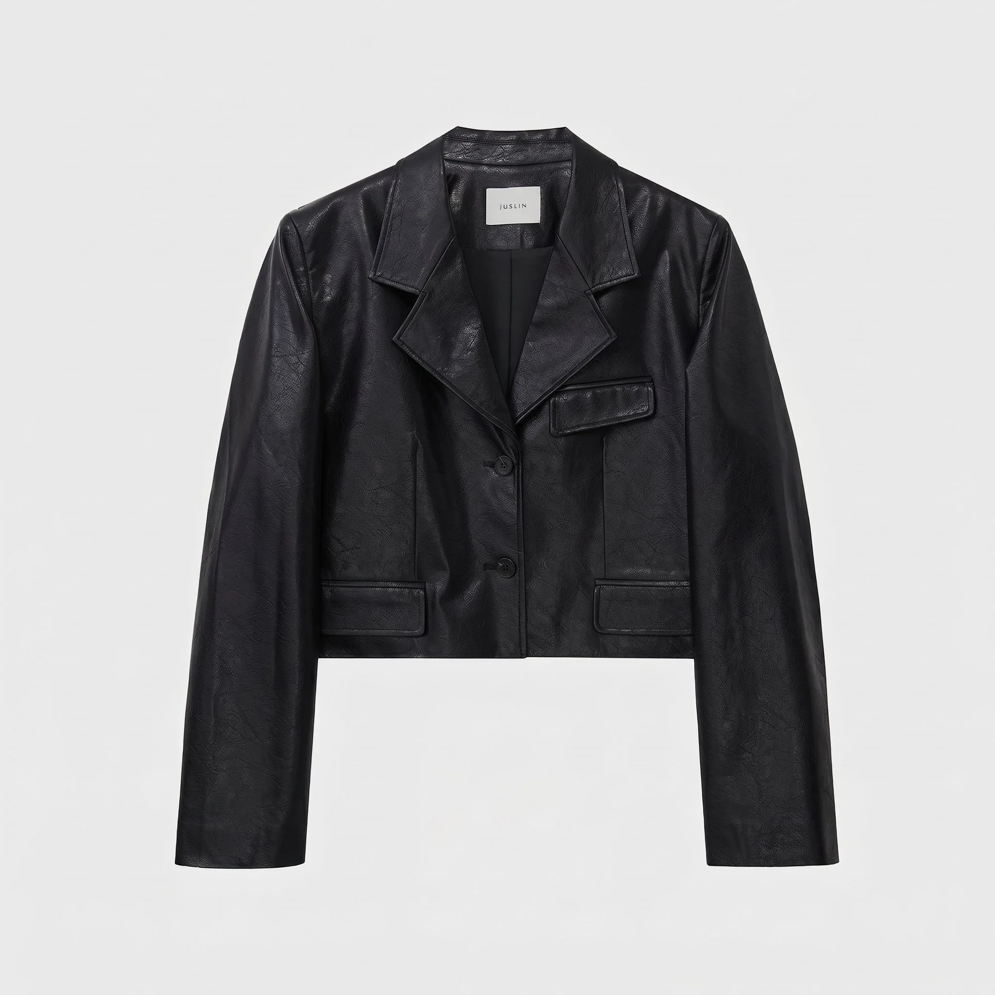 Cropped PU Blazer - Image 5