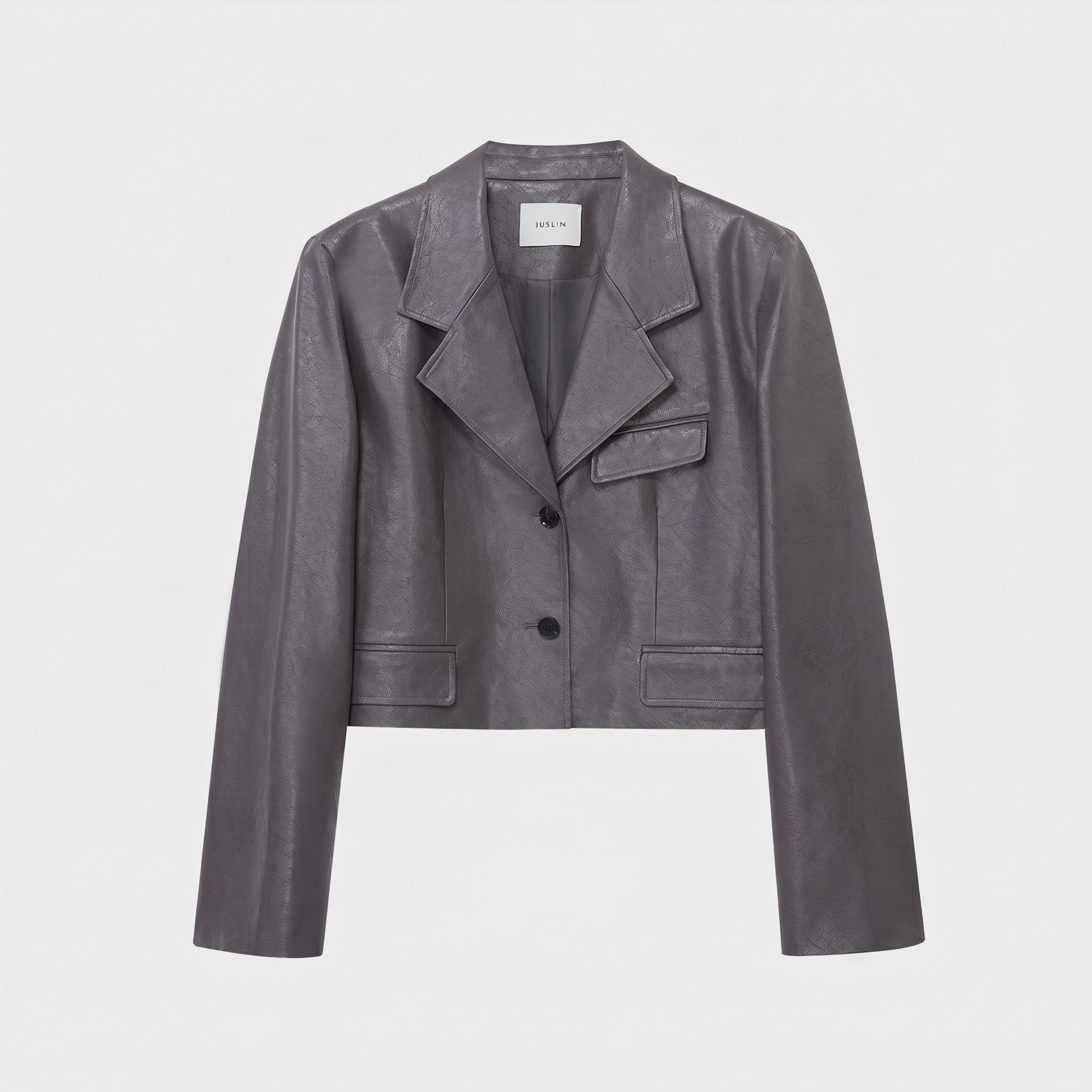 Cropped PU Blazer - Image 6