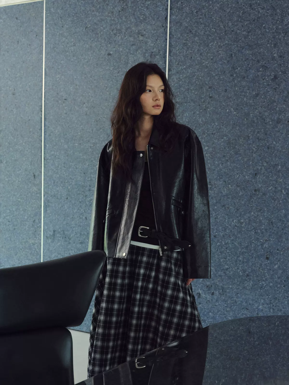 Cropped PU Jacket