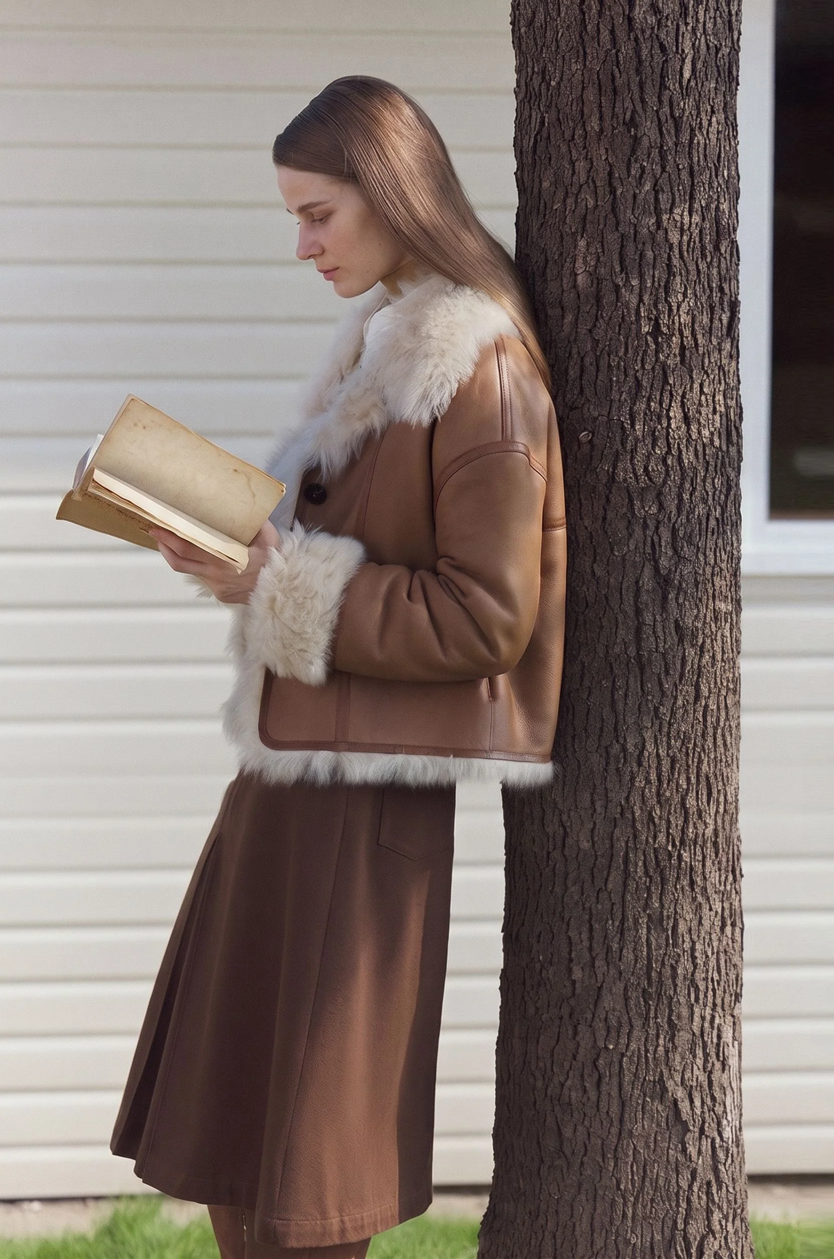 Cropped Shearling Jacket - Image 5