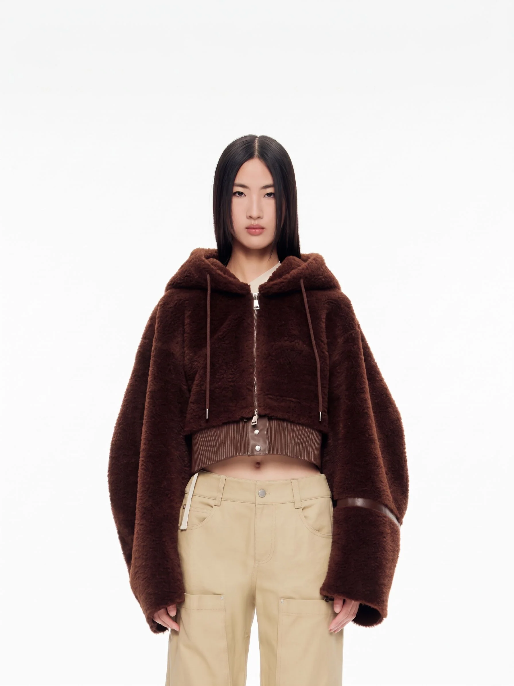 Cropped Sherpa Hoodie - Image 4