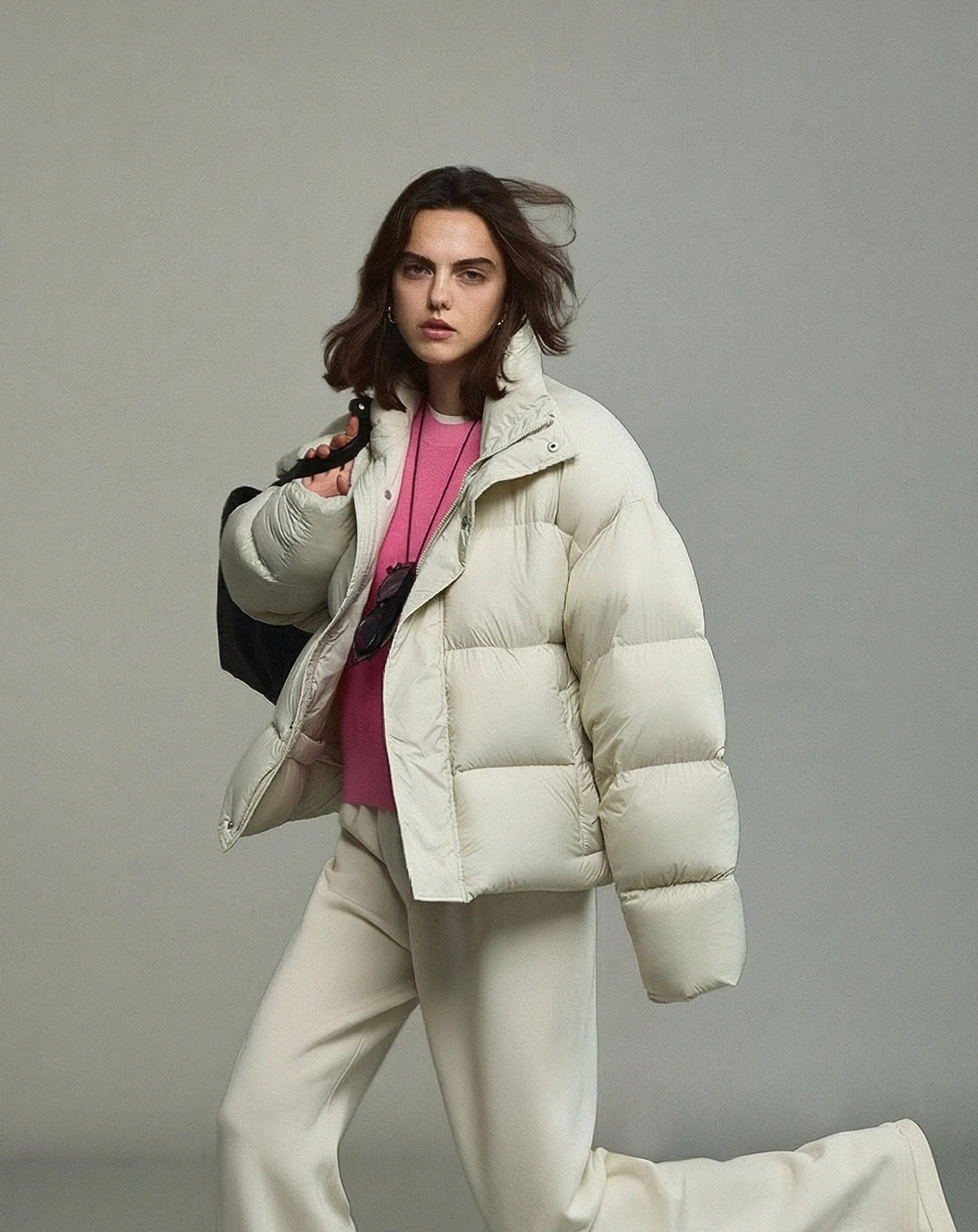 Cropped Stand-Collar Puffer - Image 2