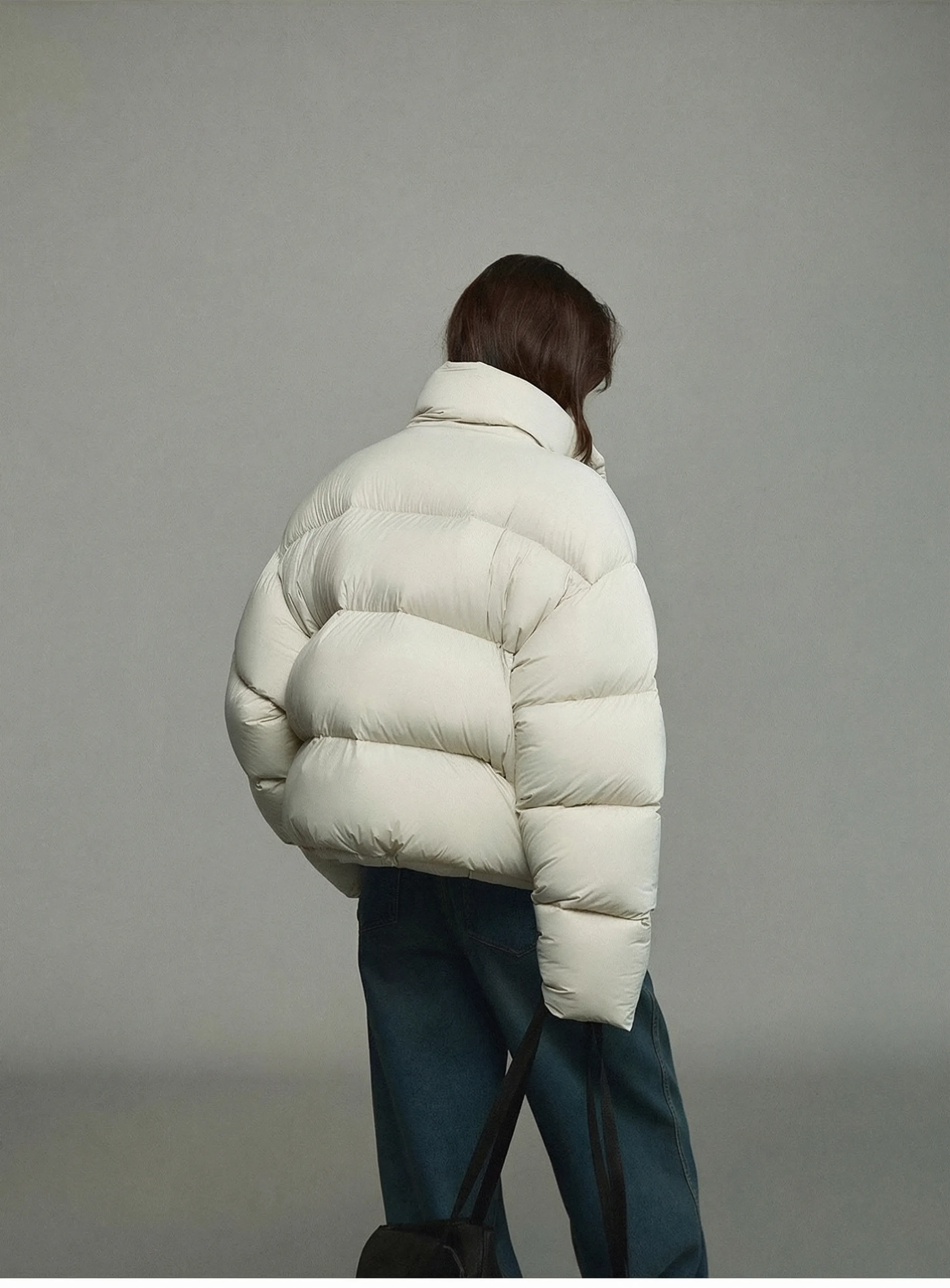 Cropped Stand-Collar Puffer - Image 4