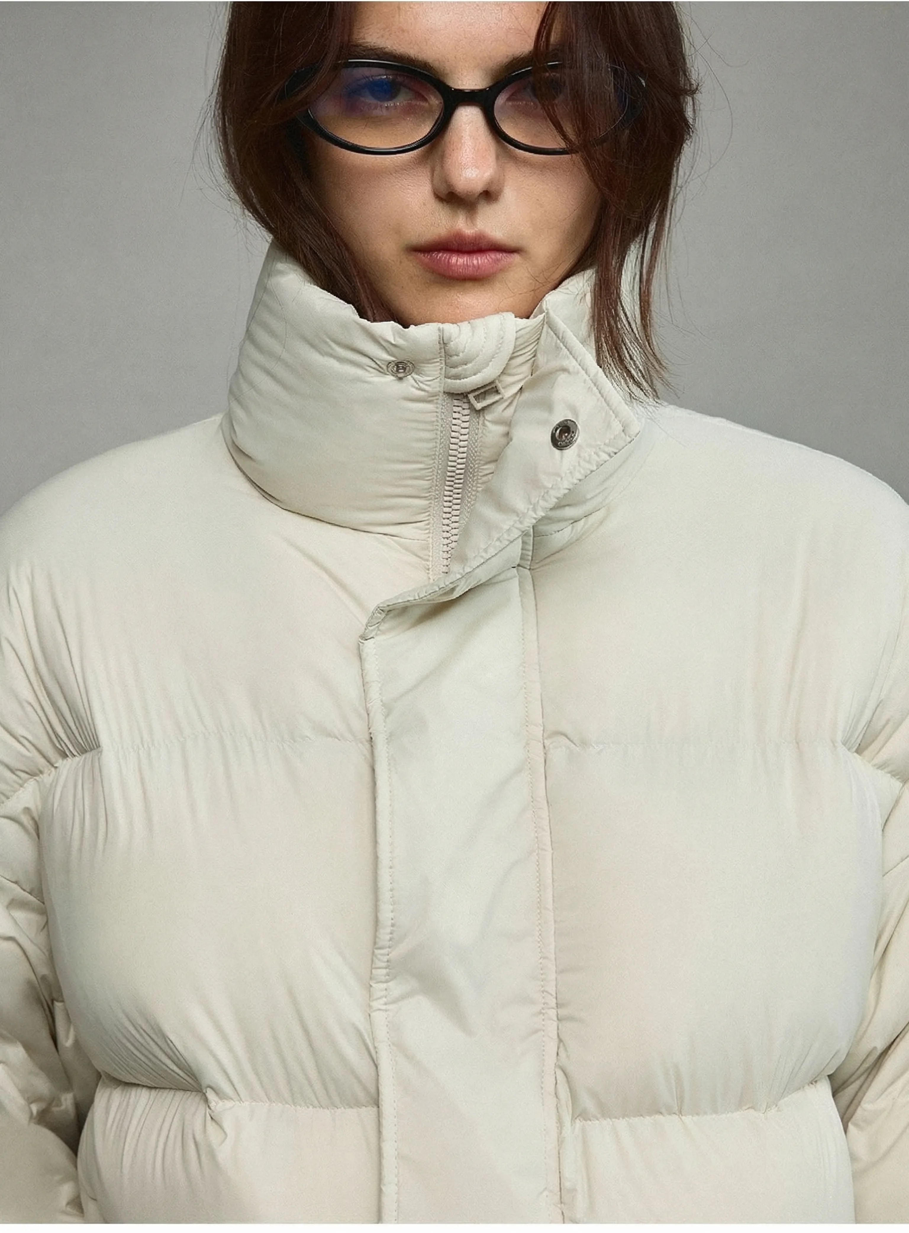 Cropped Stand-Collar Puffer - Image 6