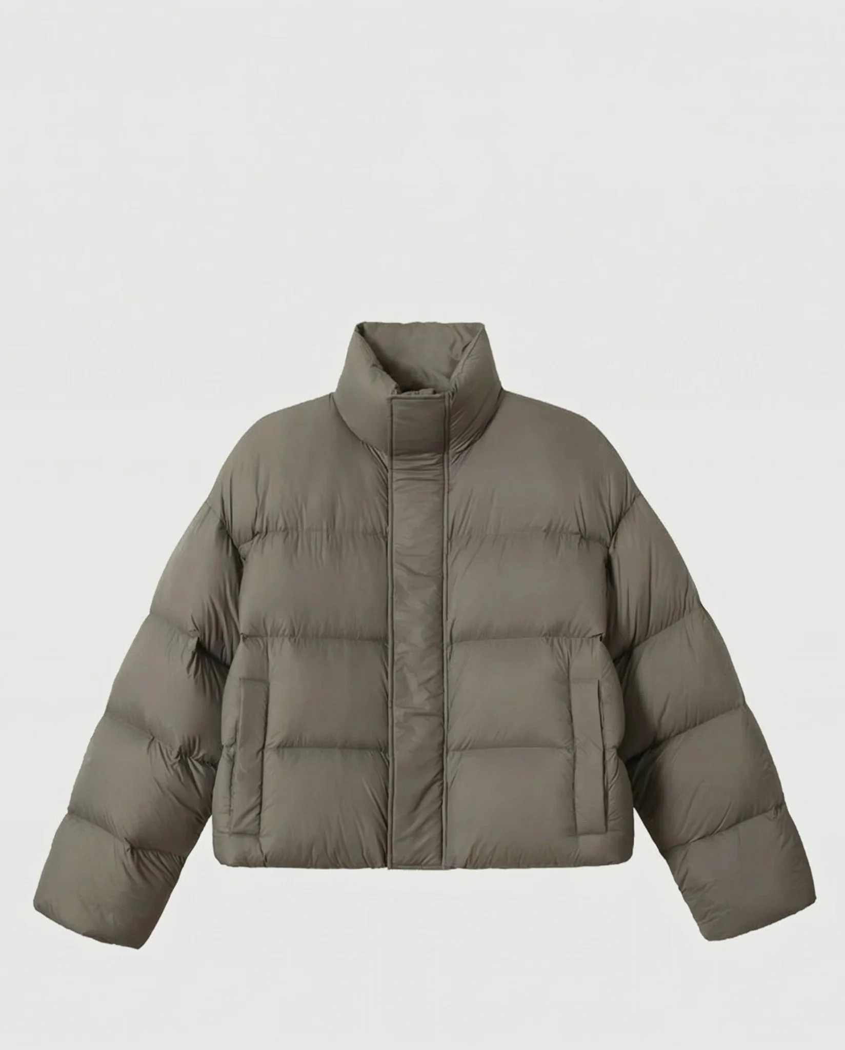 Cropped Stand-Collar Puffer - Image 7