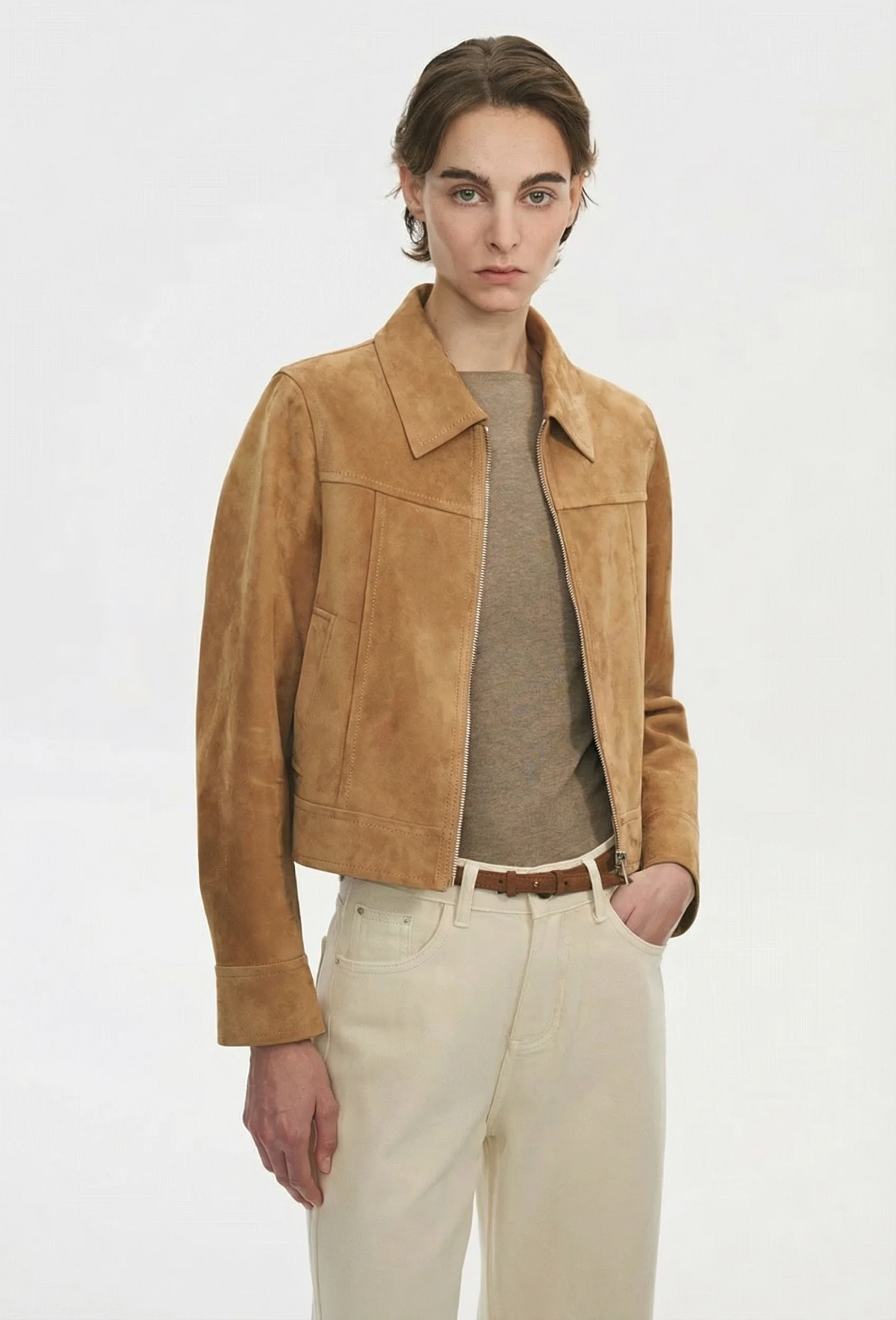 Cropped Suede Jacket