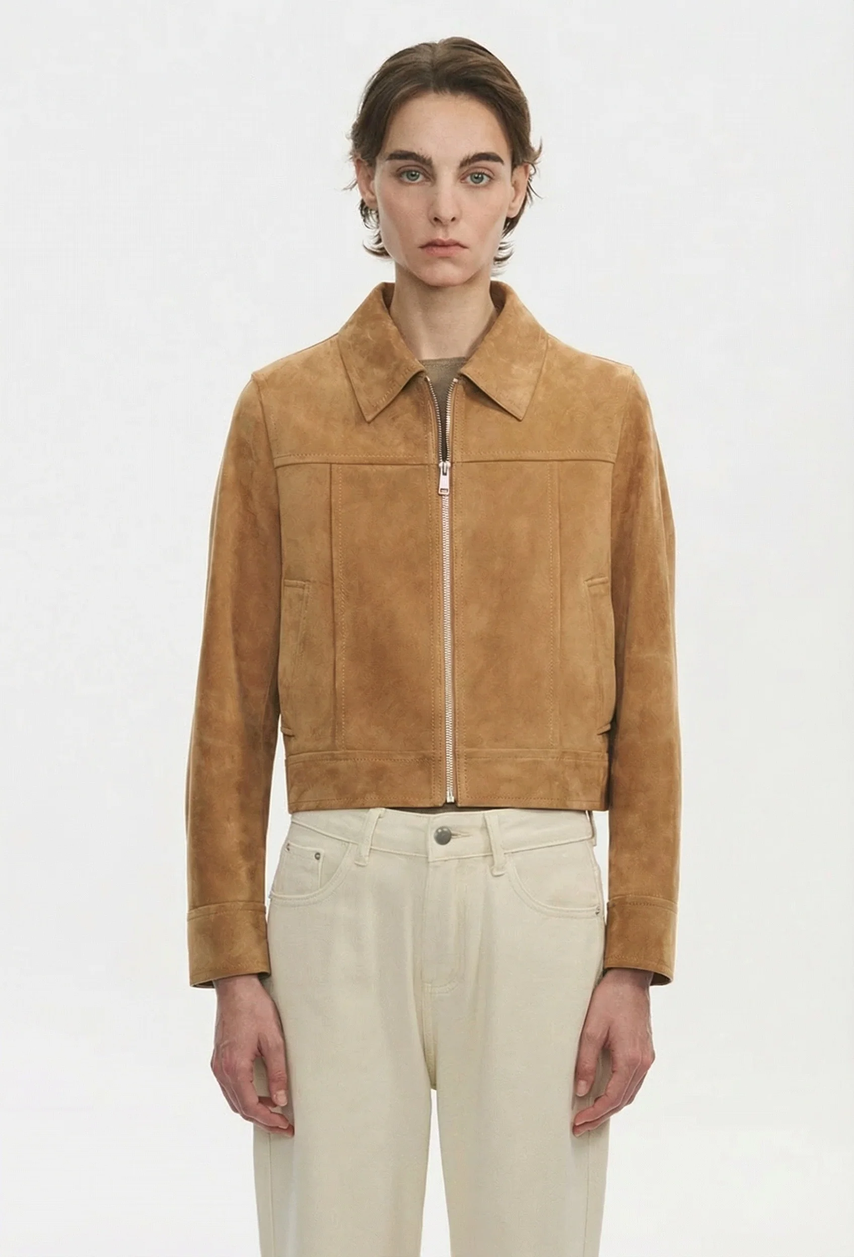 Cropped Suede Jacket - Image 2