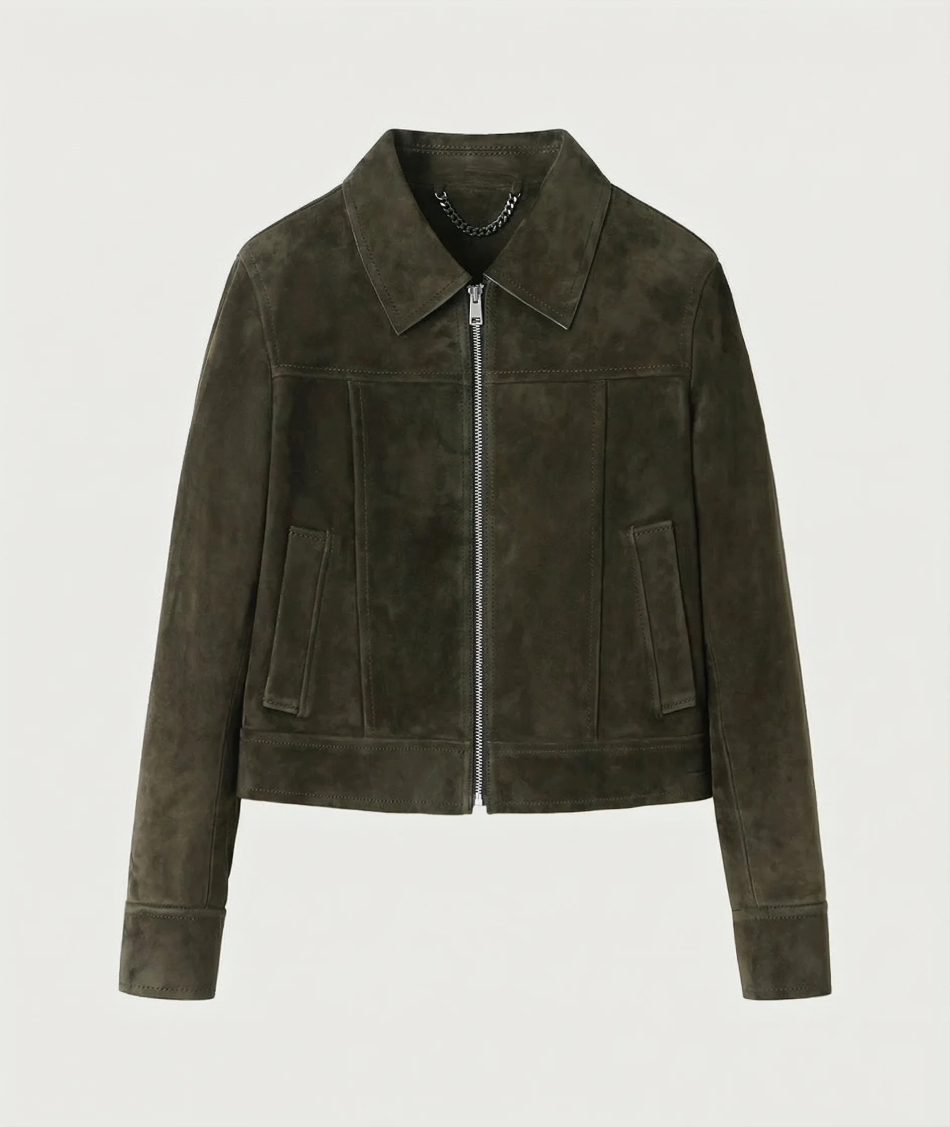 Cropped Suede Jacket - Image 5
