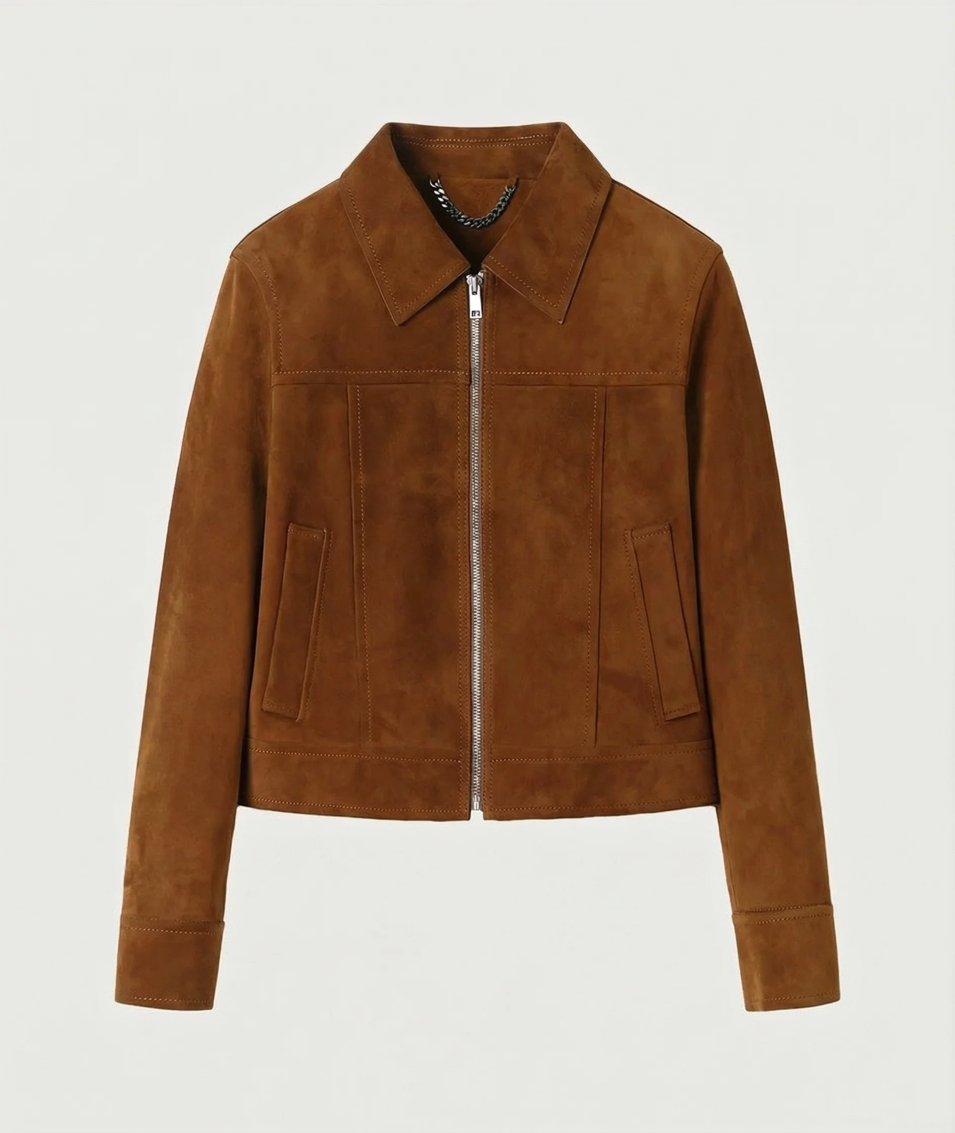 Cropped Suede Jacket - Image 6