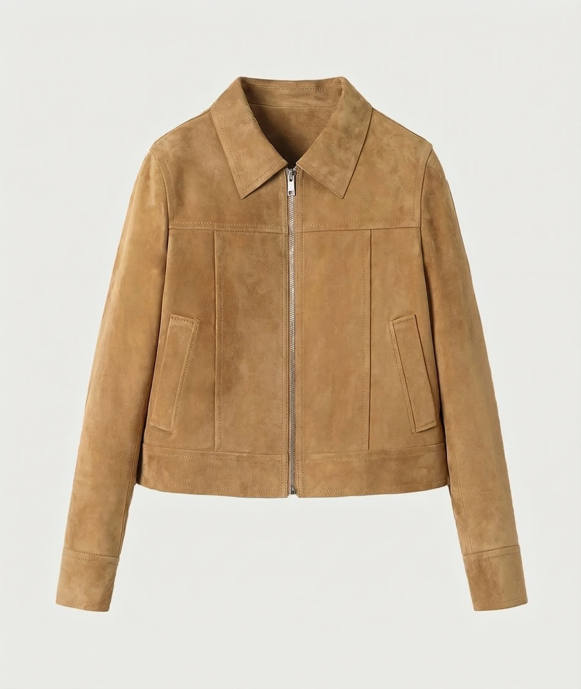 Cropped Suede Jacket - Image 7