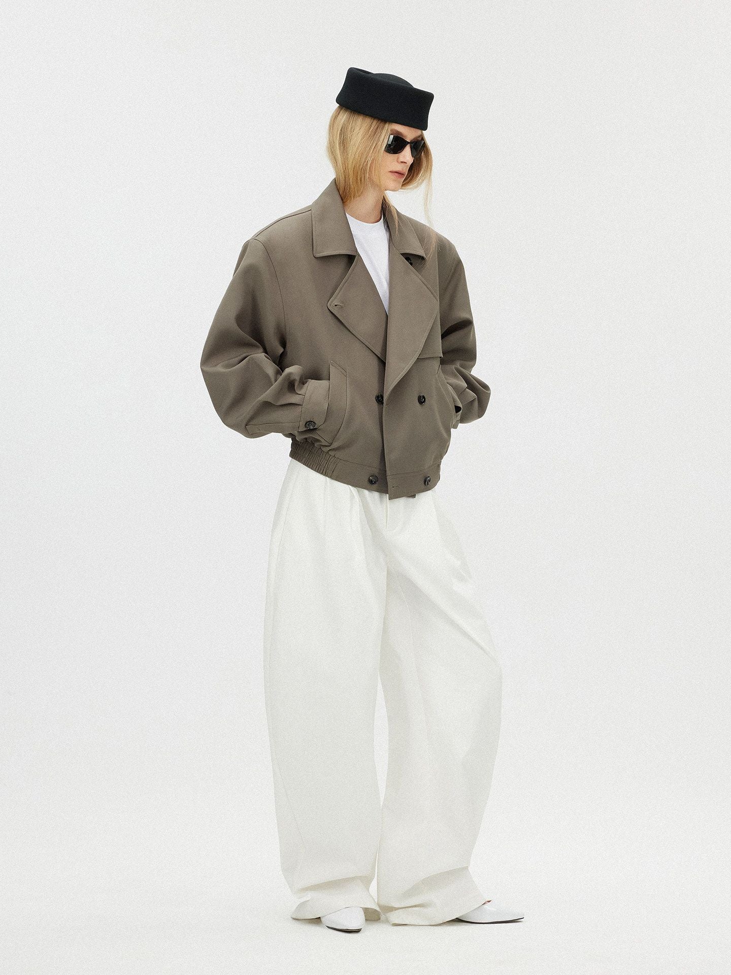 Cropped Trench Jacket - Image 3