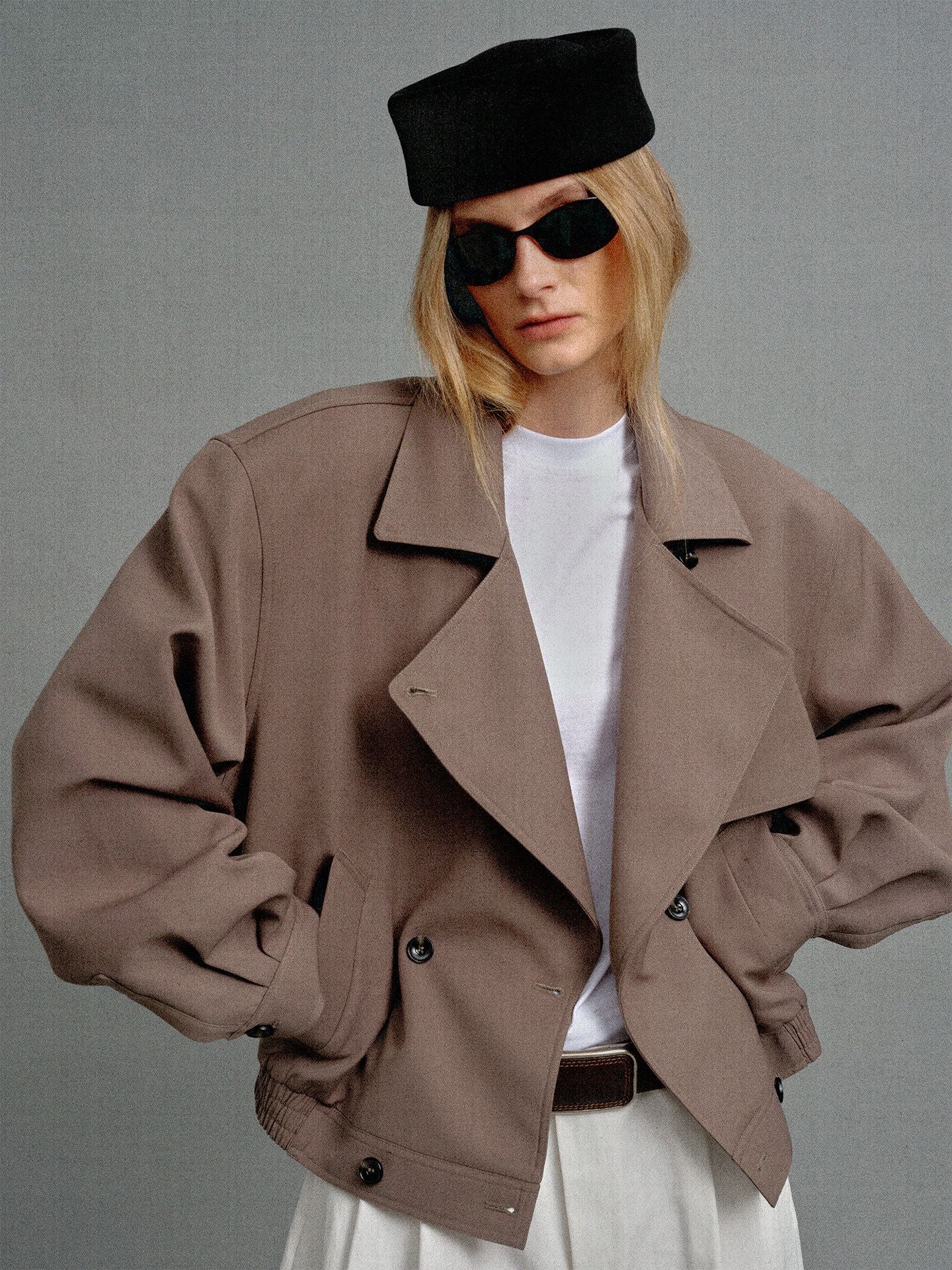 Cropped Trench Jacket - Image 4