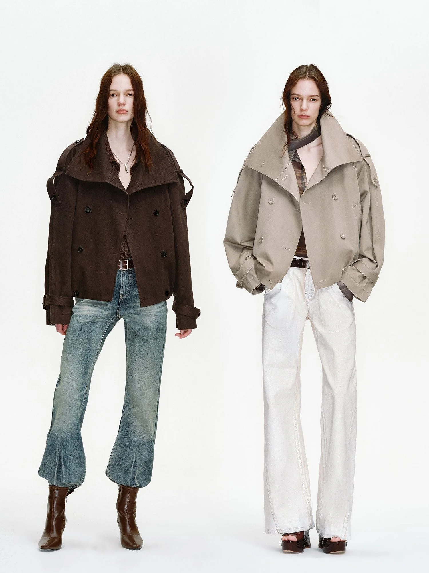 Cropped Trench Jacket - Image 3