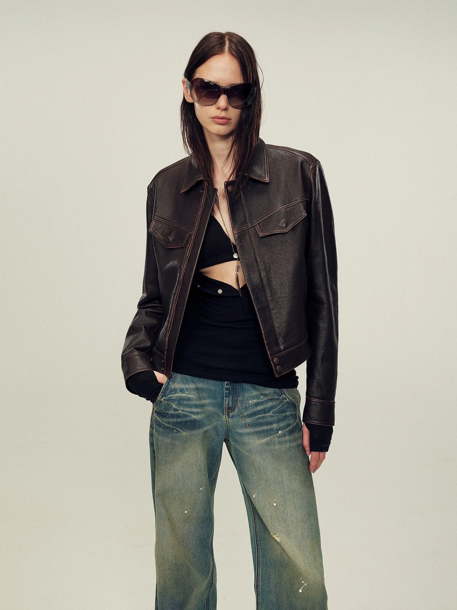 Cropped Trucker Jacket - Image 3