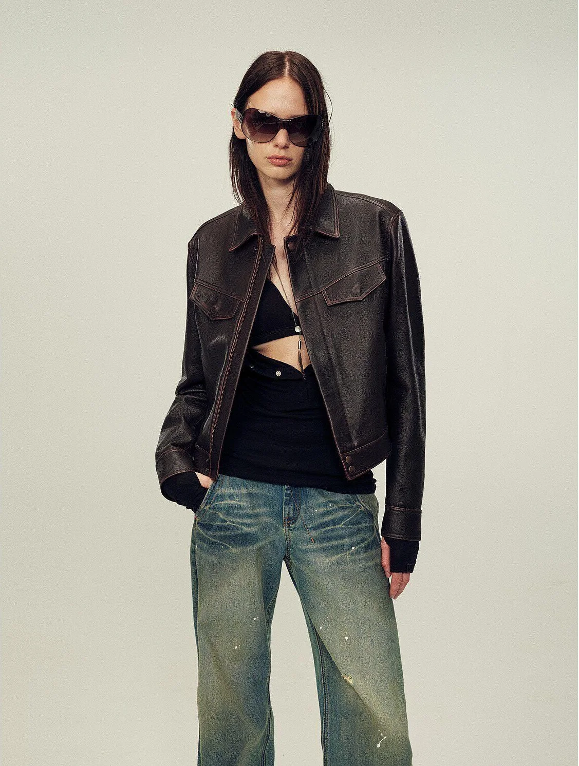 Cropped Trucker Jacket - Image 7