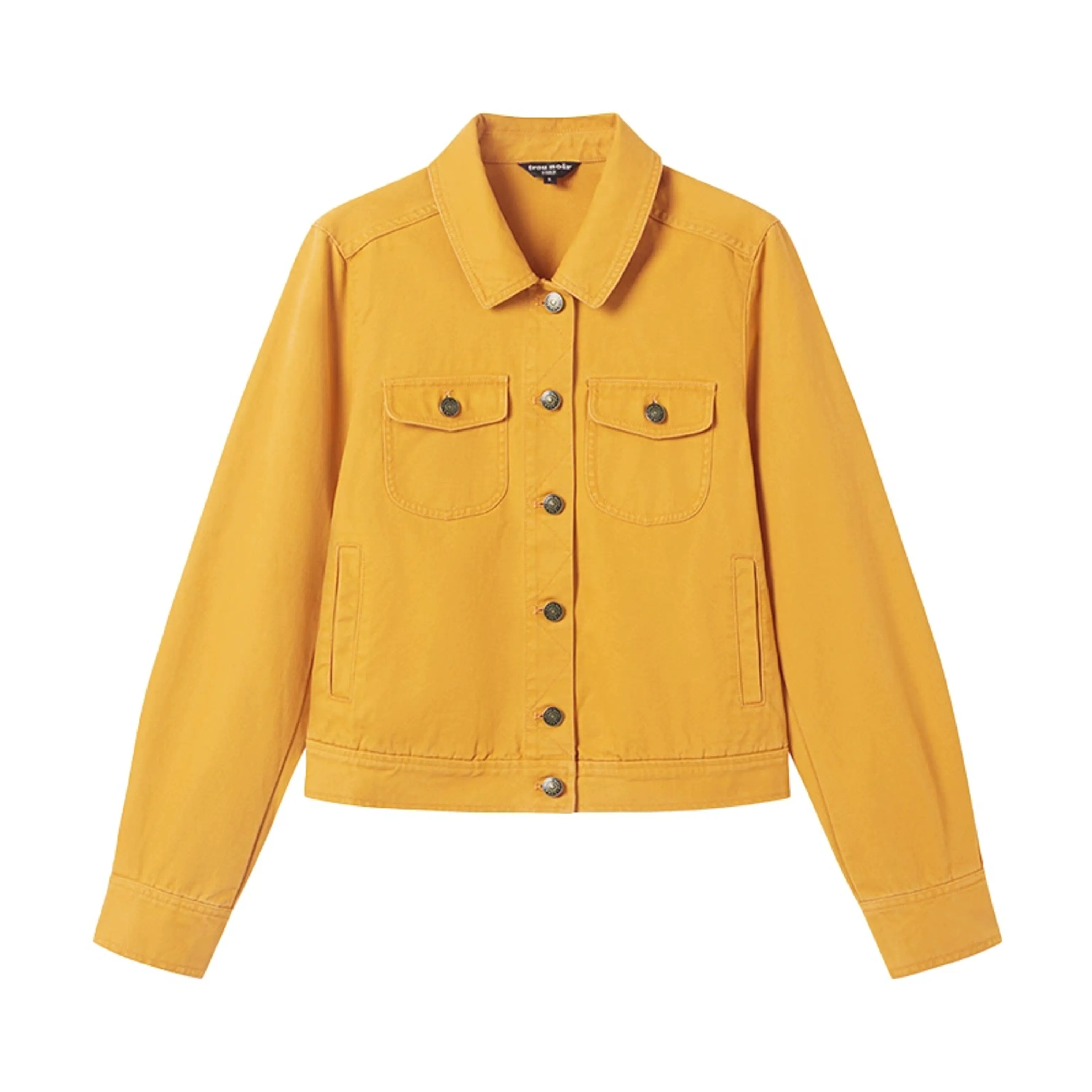 Cropped Twill Trucker Jacket - Image 7