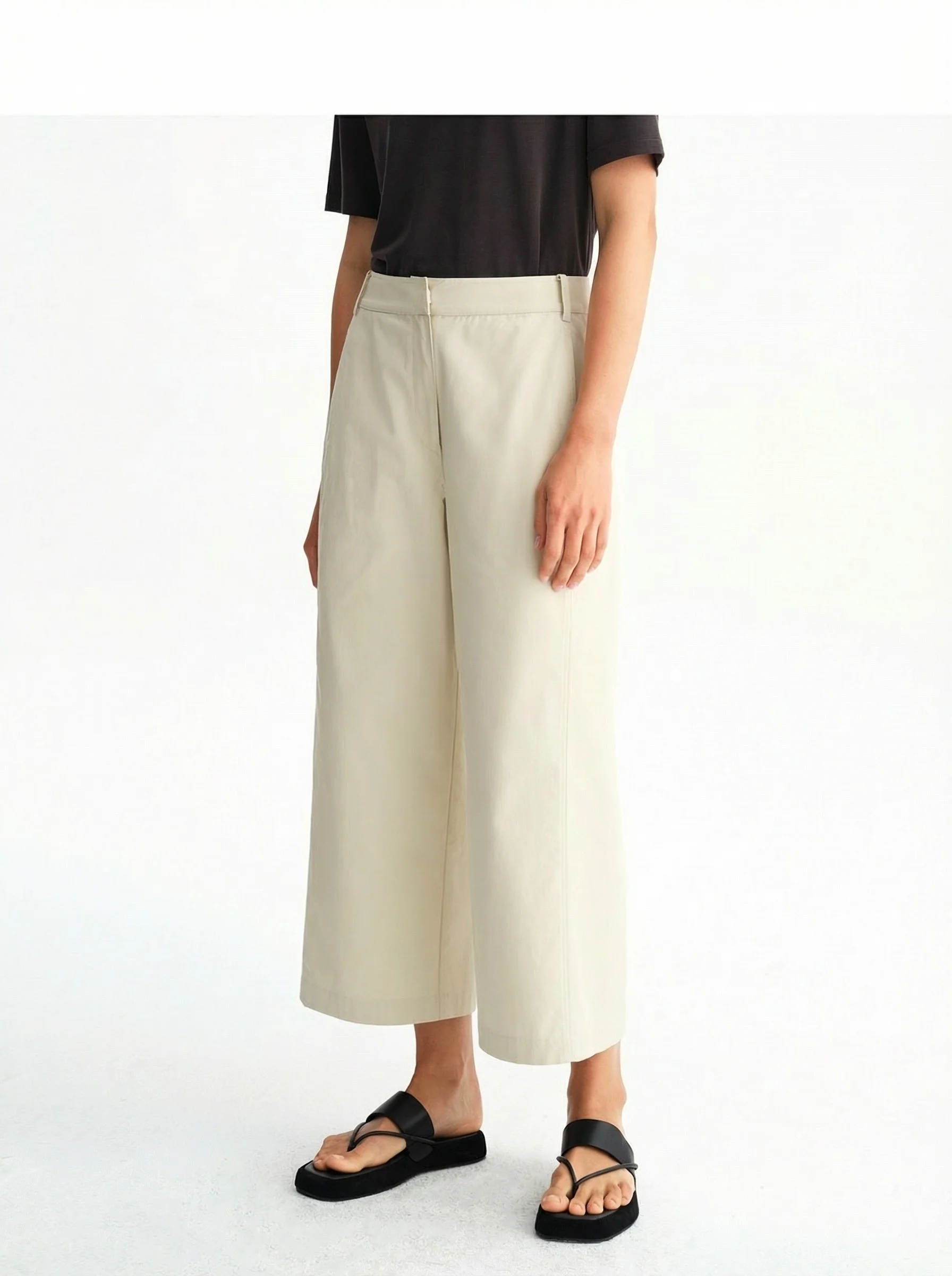 Cropped Wide-Leg Trousers